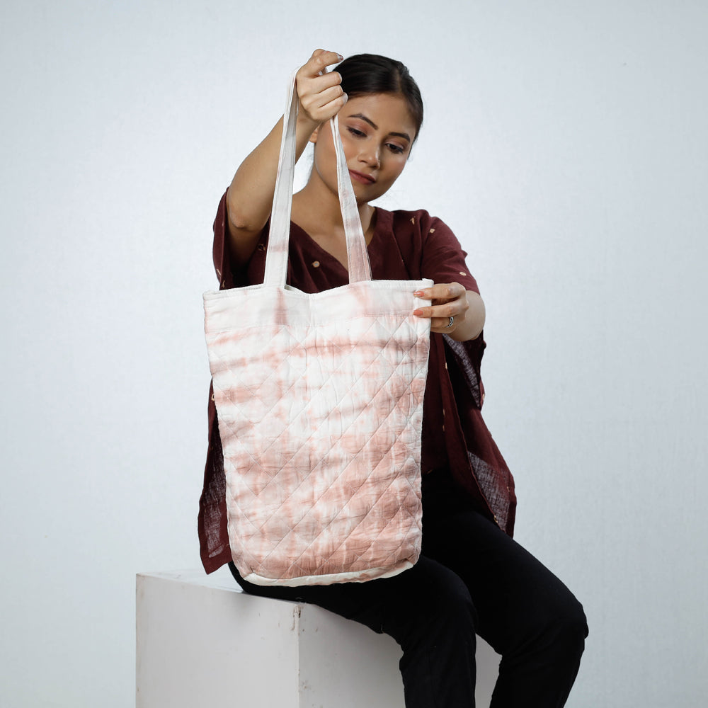 CHUTNEY CRAFT STUDIO Brown - Handcrafted Quilted Shibori Tie Dye Cotton Shoulder Bag - view 2