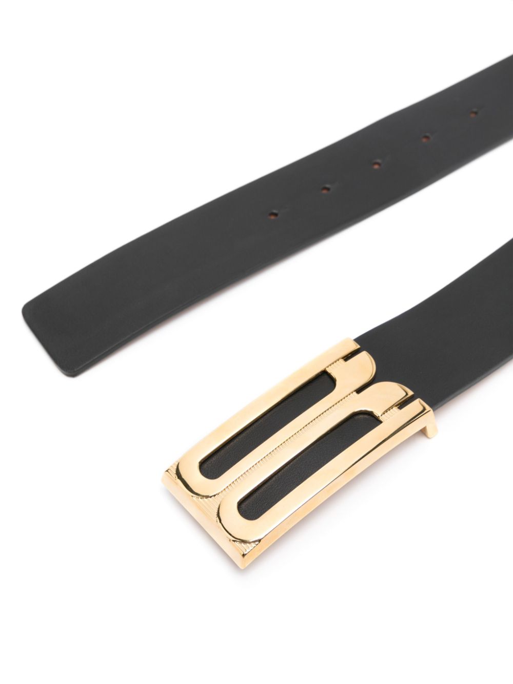 Victoria Beckham Jumbo Frame logo-buckle leather belt - view 2