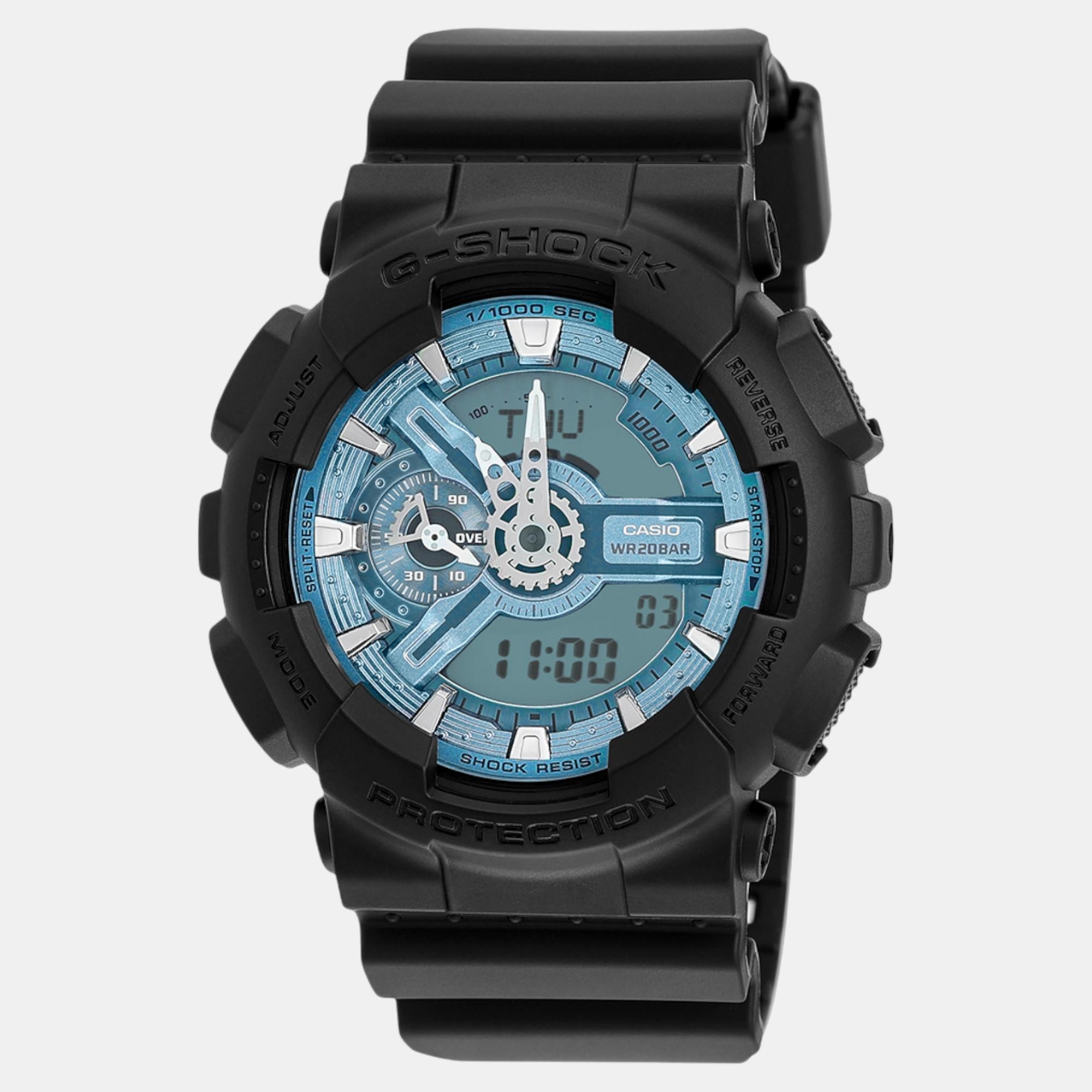 Casio G-Shock Men Quartz Blue Dial Analog-Digital Resin Watch G1518