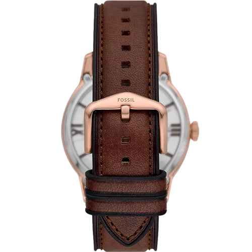 Fossil Townsman Skeleton & Brown Leather Strap Watch for Men - view 2
