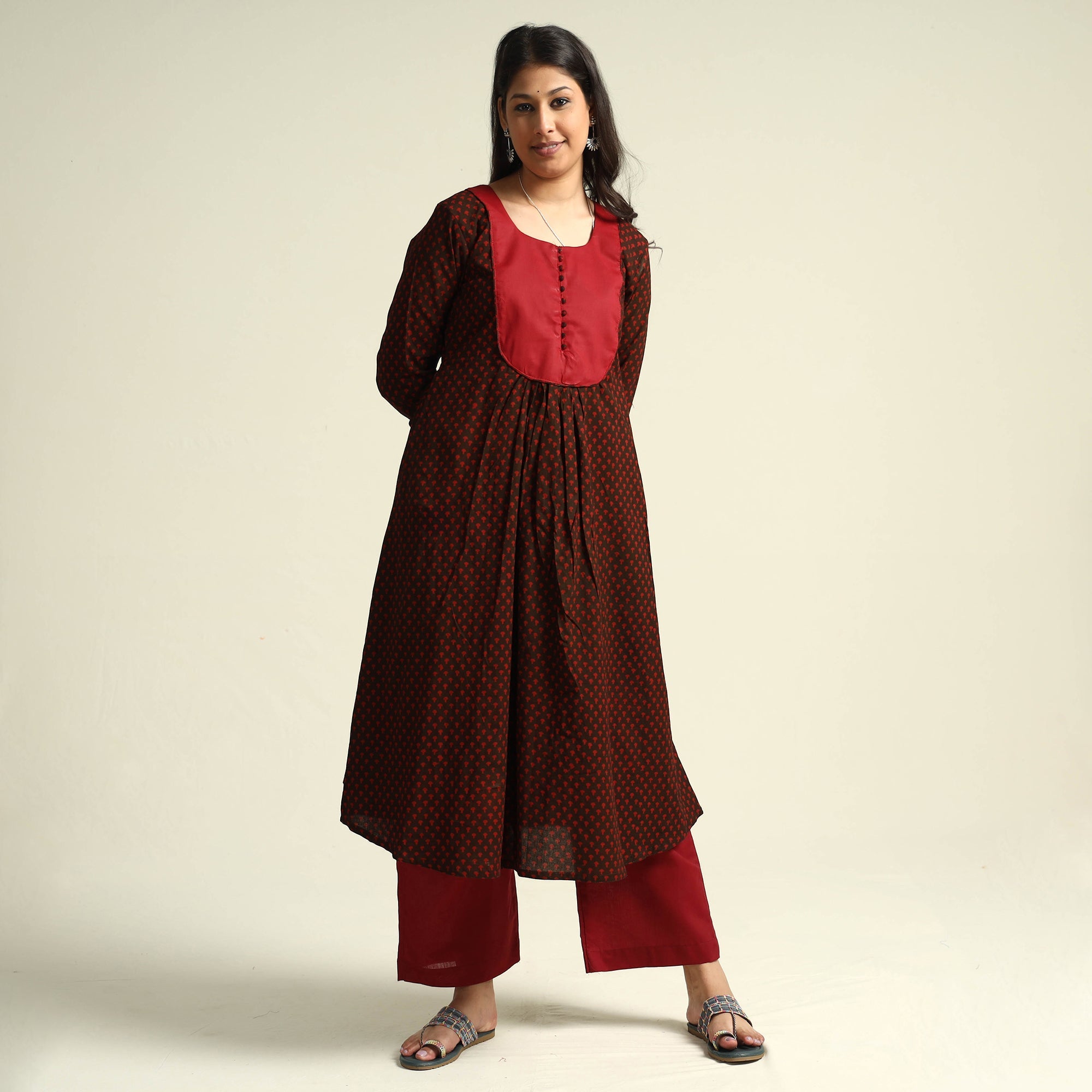 ITOKRI CASUALS Black - Bagh Block Printed Cotton Kurta with Palazzo Set - view 6