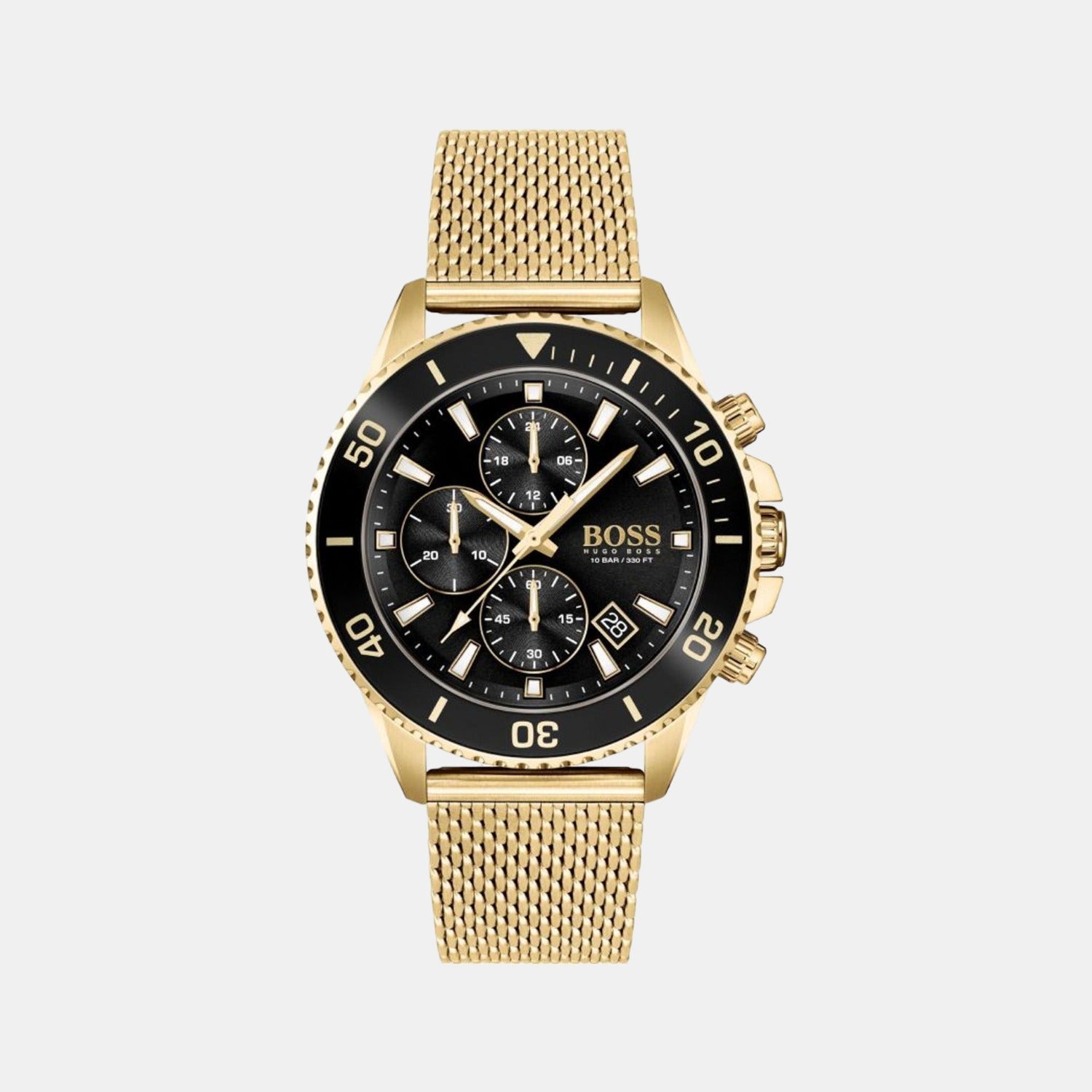 Boss Admiral Men Quartz Black Dial Chronograph Stainless Steel Watch 1513906