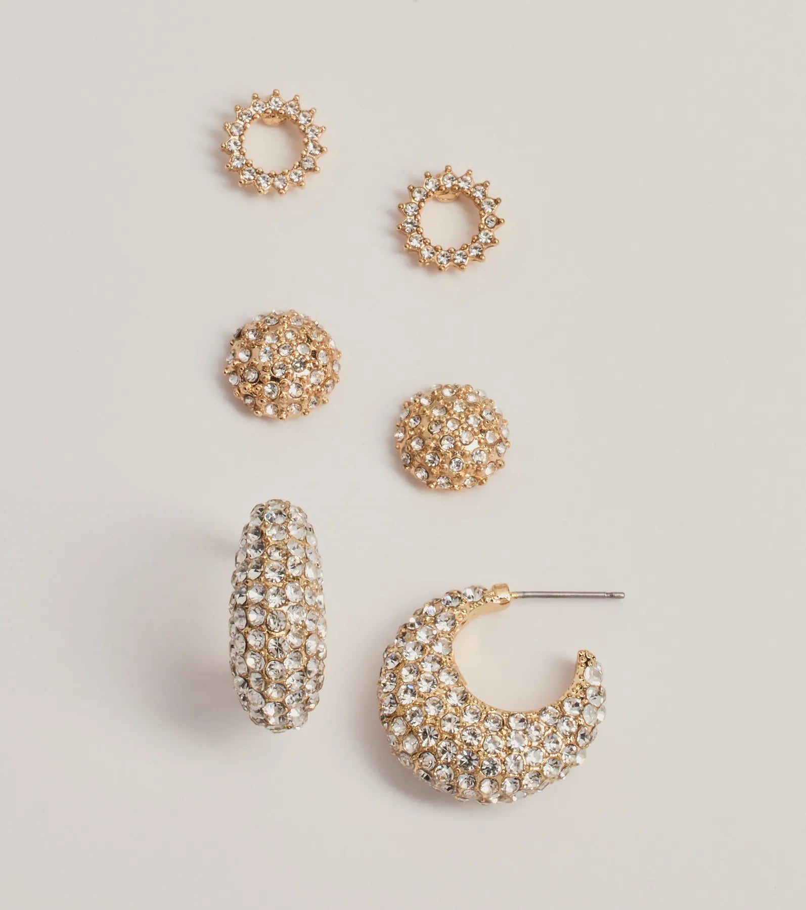 Windsor Dazzle Diva Rhinestone Three-Pack Earrings Set