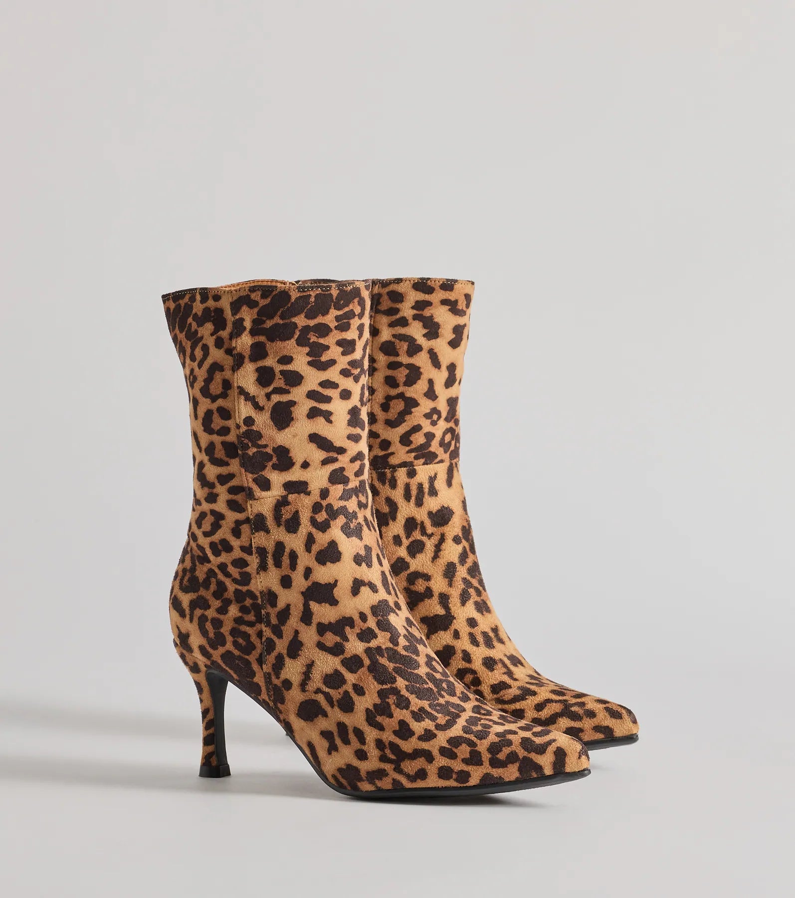 Windsor Fierce Strut Leopard Print Stiletto Booties
