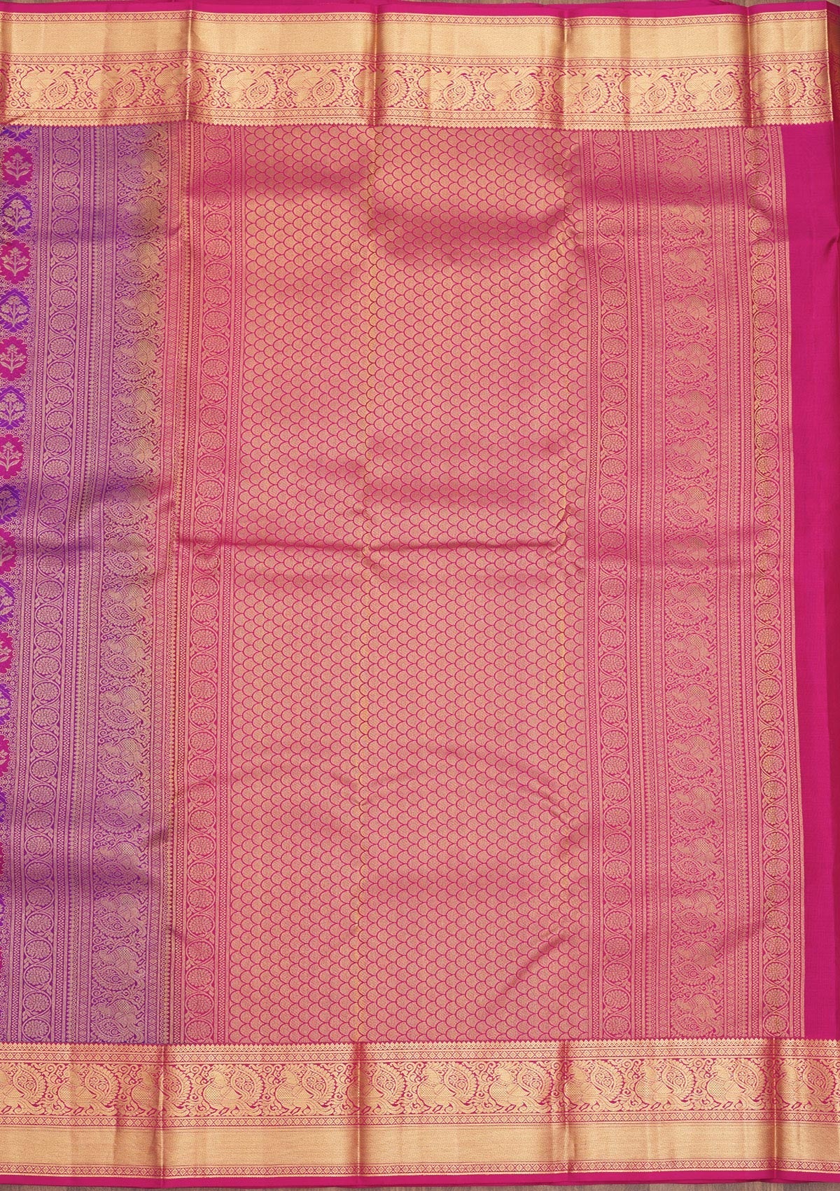 Koskii Purple Zariwork Pure Silk Saree – Women's - view 5
