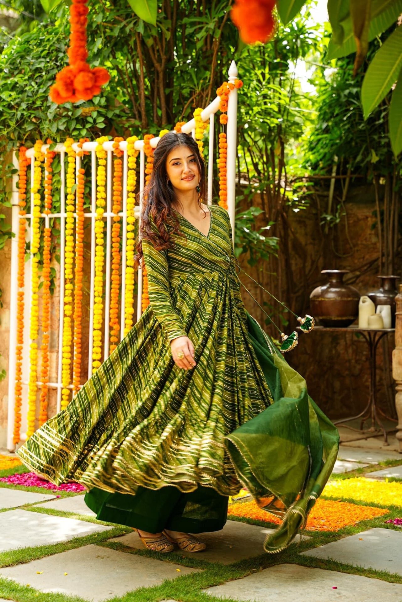 Idaho-o Ruth green kurta-palazzo set - view 3