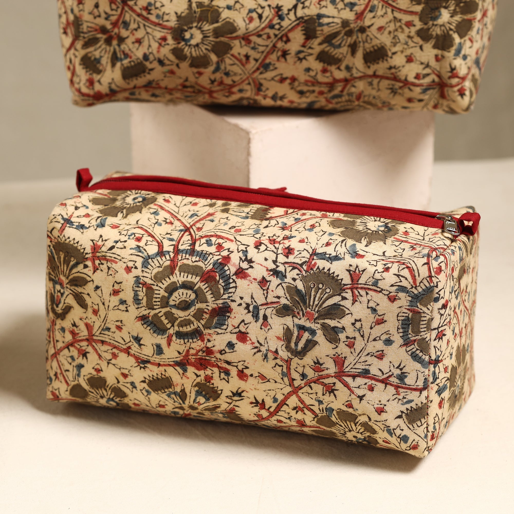 ITOKRI CRAFTS INITIATIVE Beige - Handmade Cotton Toiletry Bags (Set of 3) 100 - view 3