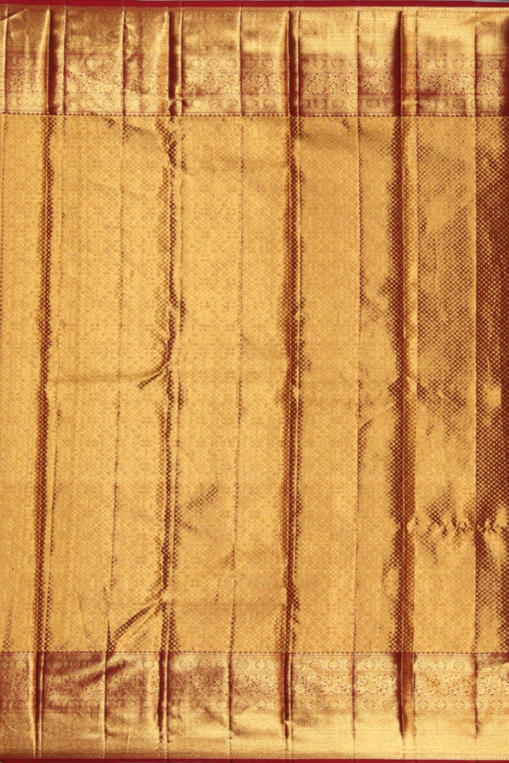 Kalanjali Kanchipattu Brocade Gold Saree – Women's - view 4
