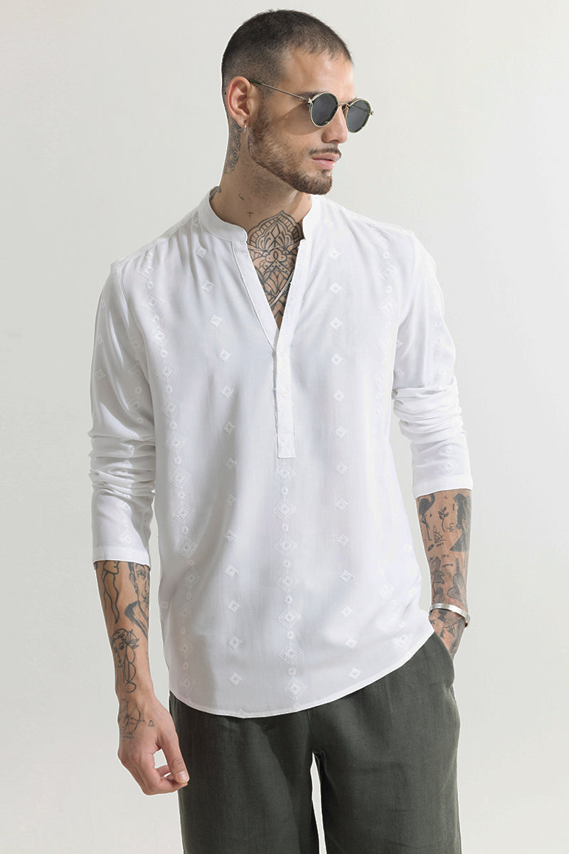 SNITCH Diamont White Kurta Shirt