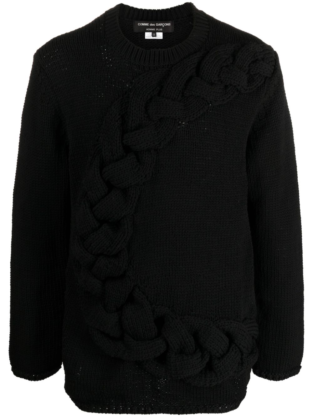 Homme Plus Cable-knit crewneck sweater – Polyester 100%