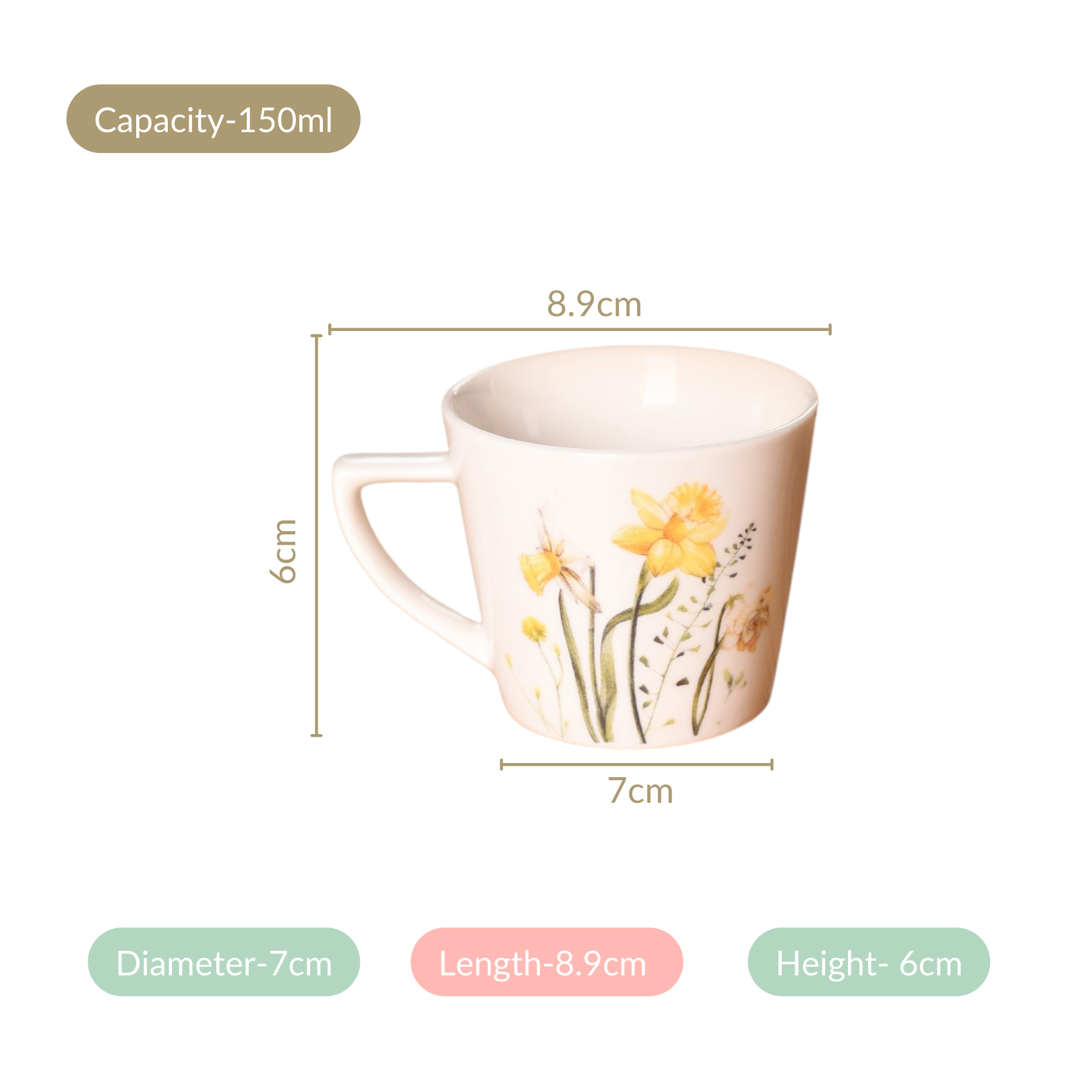 Nestasia Daffodil Delight Tea Cup Set Of 6 150ml - view 4