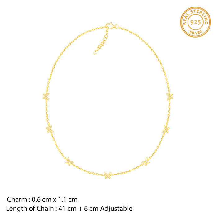 GIVA Jewellery Golden Butterfly Studded Affair Set - view 6