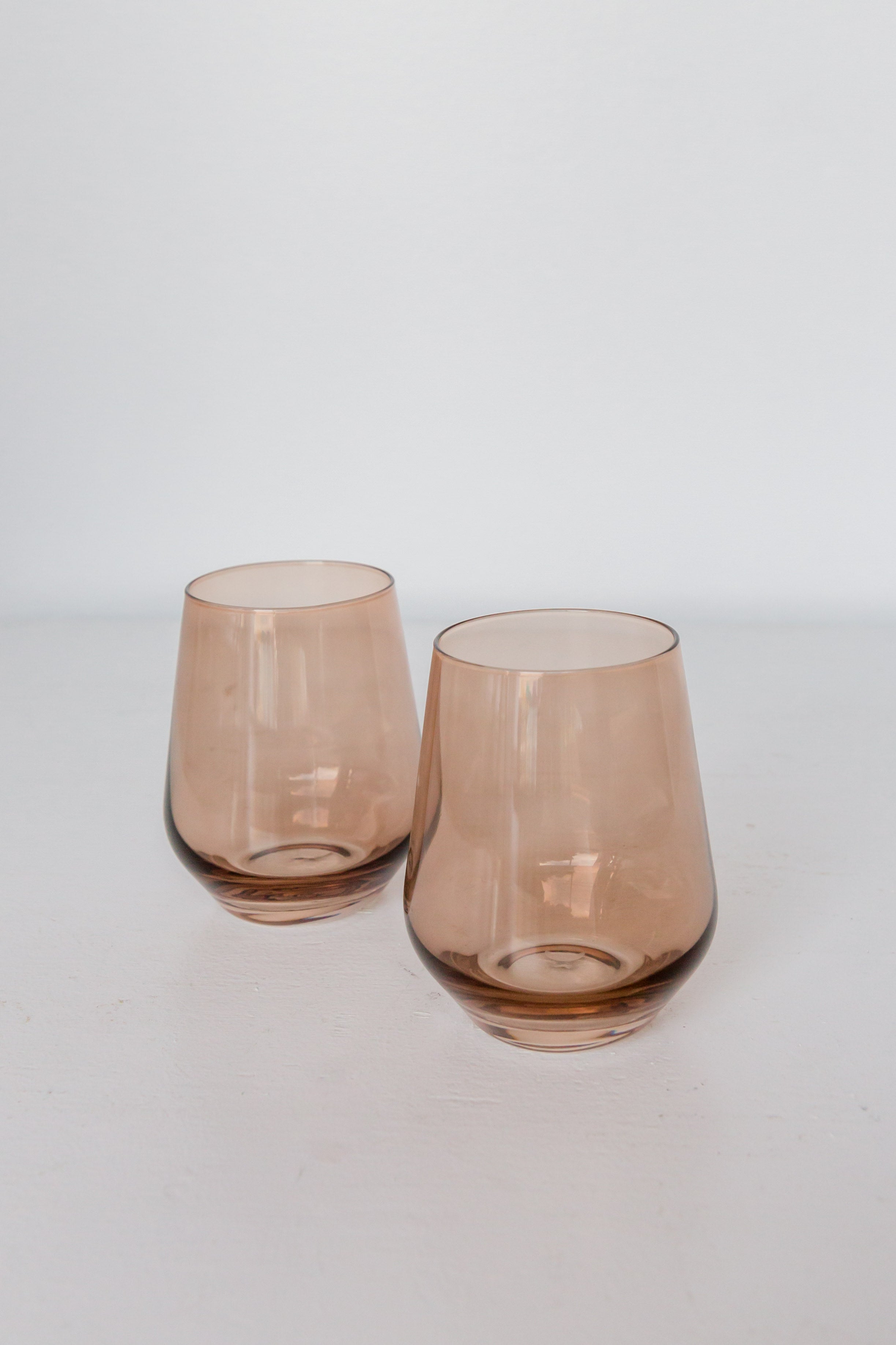 Estelle Colored Glass Estelle Colored Wine Stemless - Set of 6 {Mocha Mousse (Our Amber Smoke)} - view 3