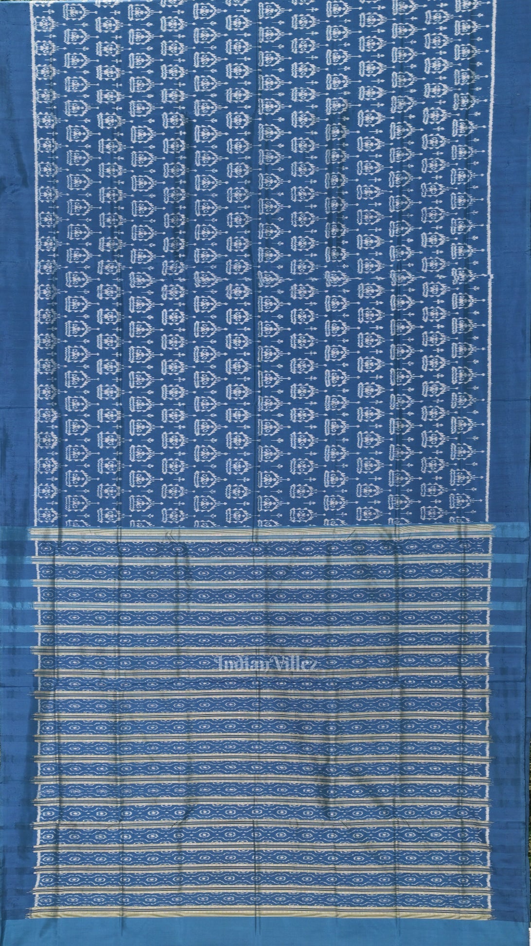 IndianVillèz Light Blue Tribal Theme Odisha Handloom Contemporary Silk Saree