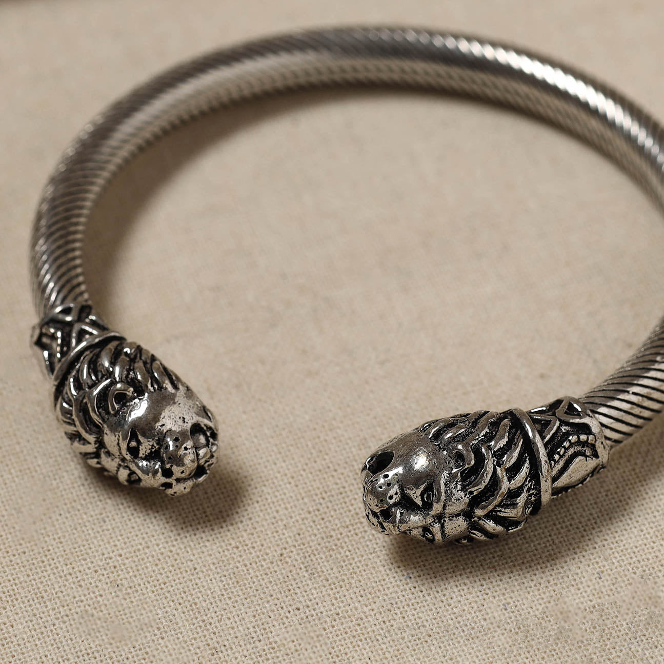WHITE RIVER STORIES Antique Finish Oxidised German Silver Kada / Bangle (Adjustable) - view 2