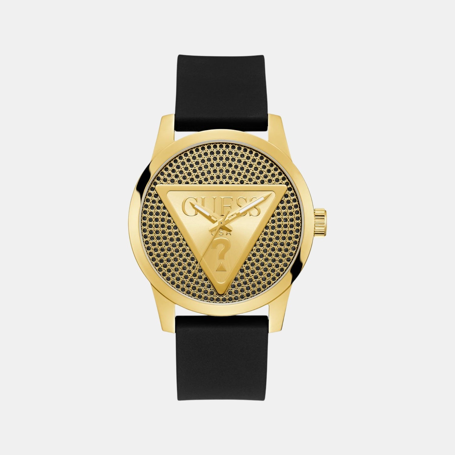 Guess Badge Men Quartz Black Dial Analog Silicone Watch GW0916G1