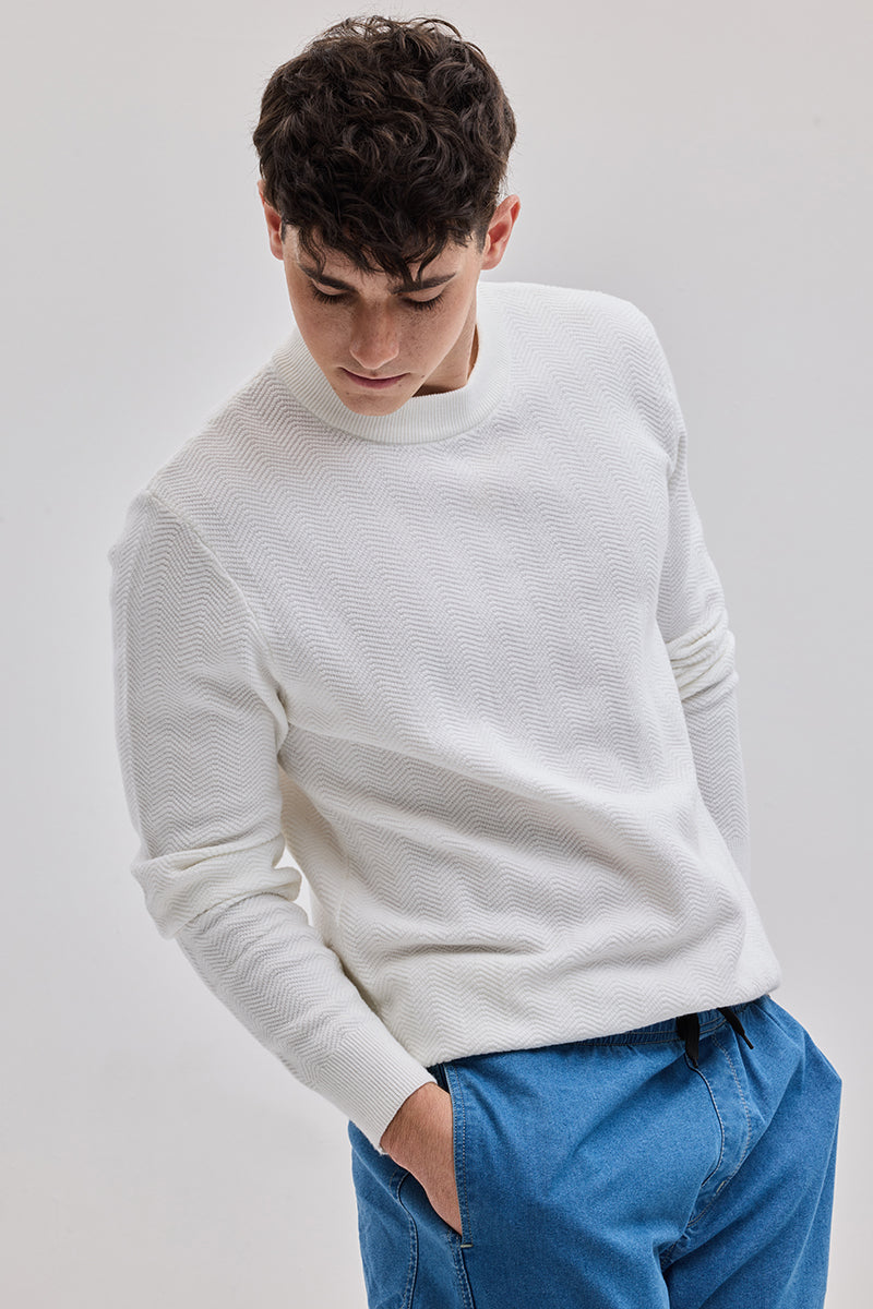 SNITCH White Knitted Sweater - view 4