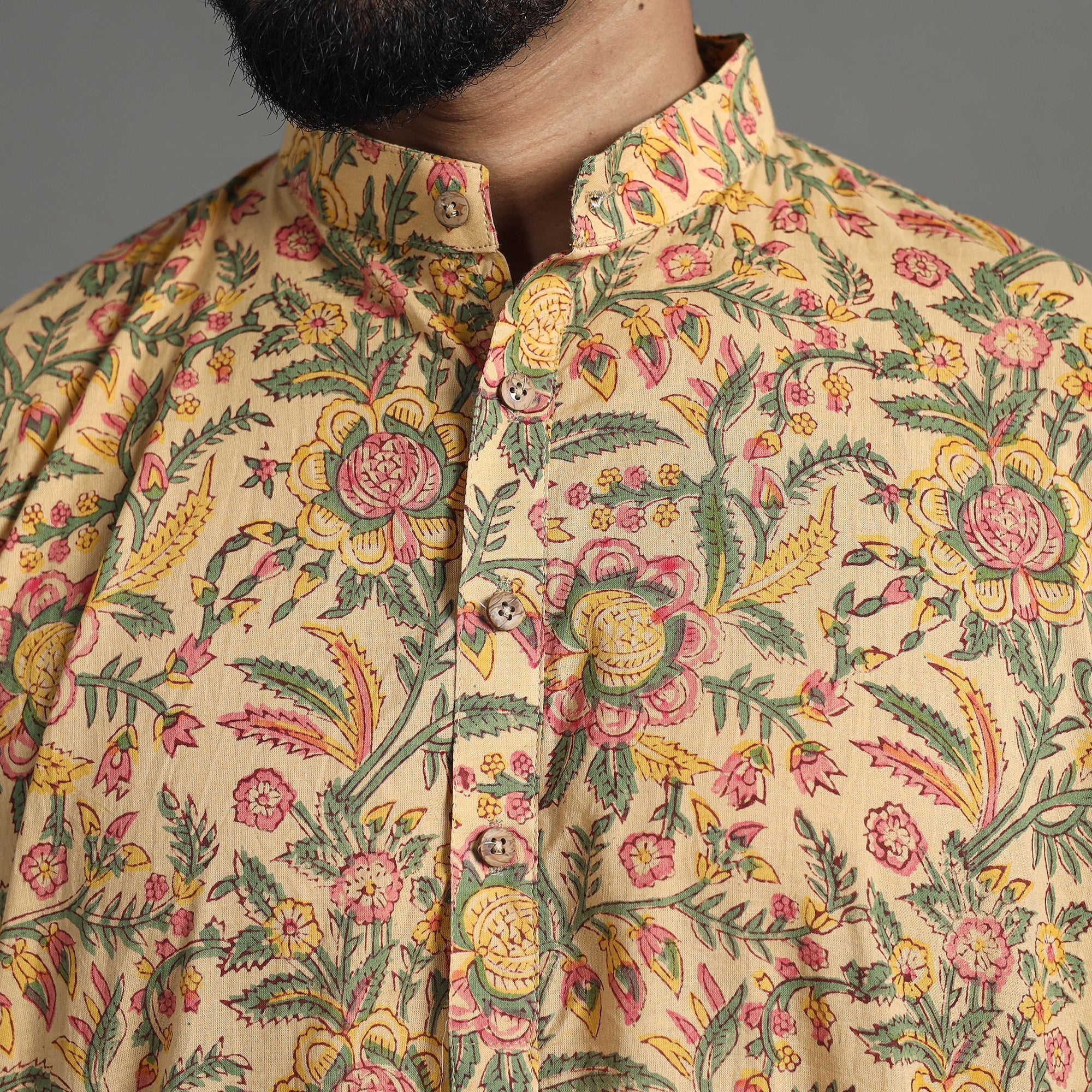 ITOKRI CASUALS Block Print Cotton Sanganeri Kurta for Men (Long) 17 - view 6