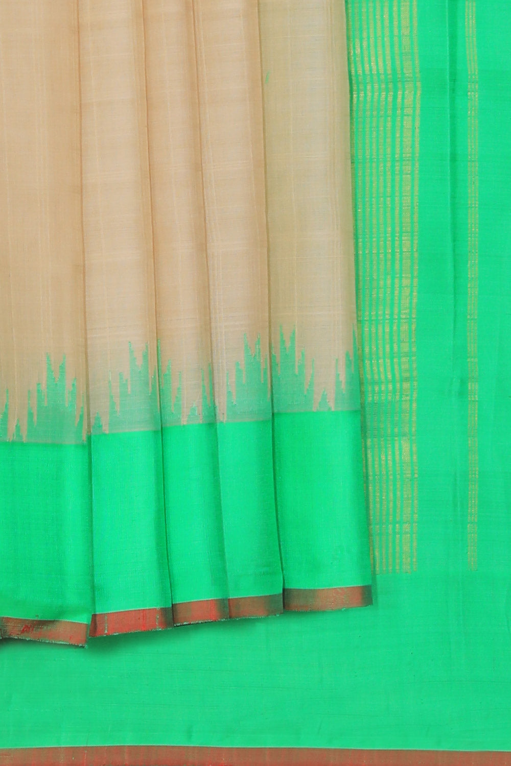Kalanjali Gadwal Cotton Silk Beige Saree – Women's