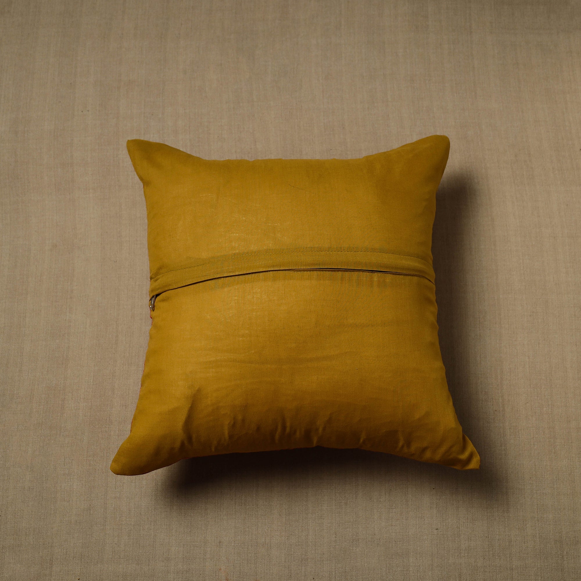 NOORI BAZAR Brown - Patchwork Cotton Kanchipuram Cushion Cover (16 x 16 in) 28 - view 3