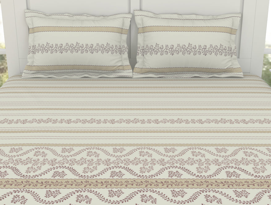 Spaces India Geometric Colud Dancer - White 100% Cotton King Fitted Sheet - Gypsy By Spaces - view 4