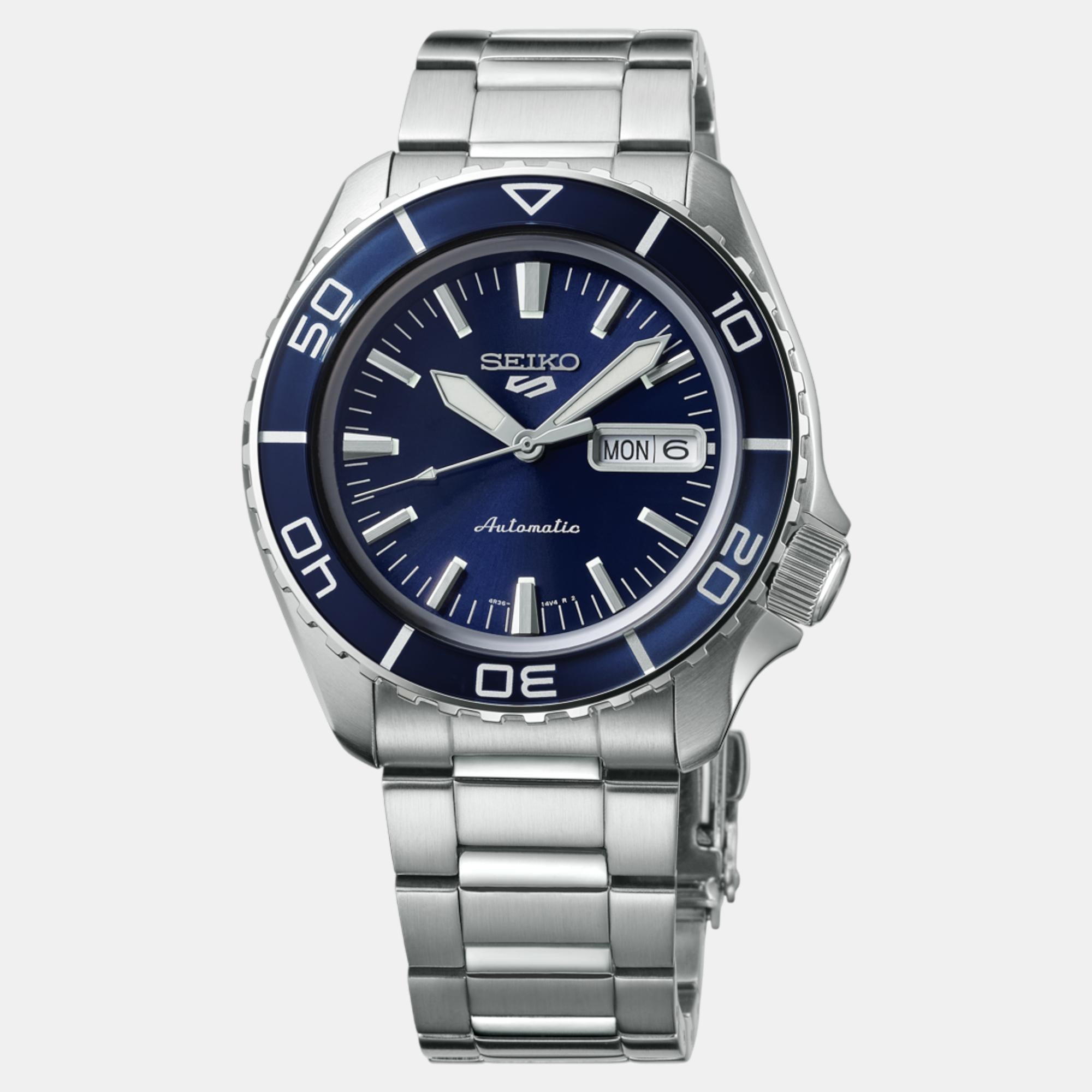 Seiko 5 Sports Men Automatic Blue Dial Analog Stainless Steel Watch SRPK97K1 - view 2