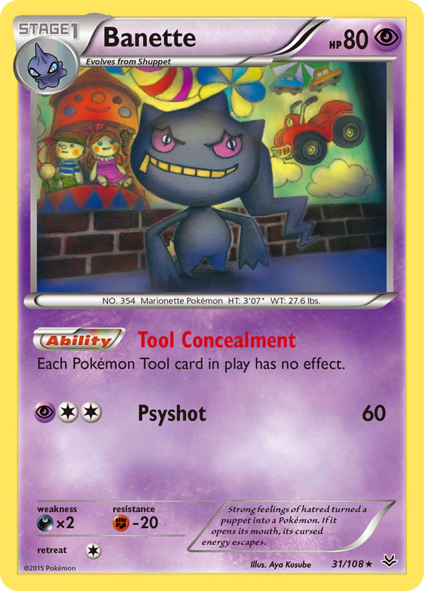Rare xy6-31 non-holo – Pokémon Banette - 31/108 - Rare [xy6-31] [Non-Holo]