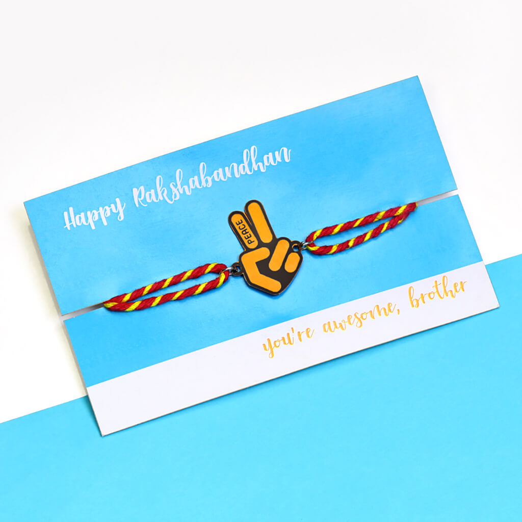Bigsmall_piu Peace Metallic Fancy Rakhi - view 3