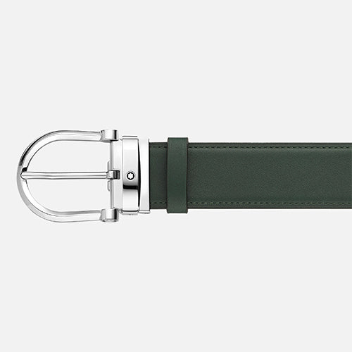 Montblanc Mont Blanc, Horseshoe buckle green/tan 35 mm reversible leather belt - view 2