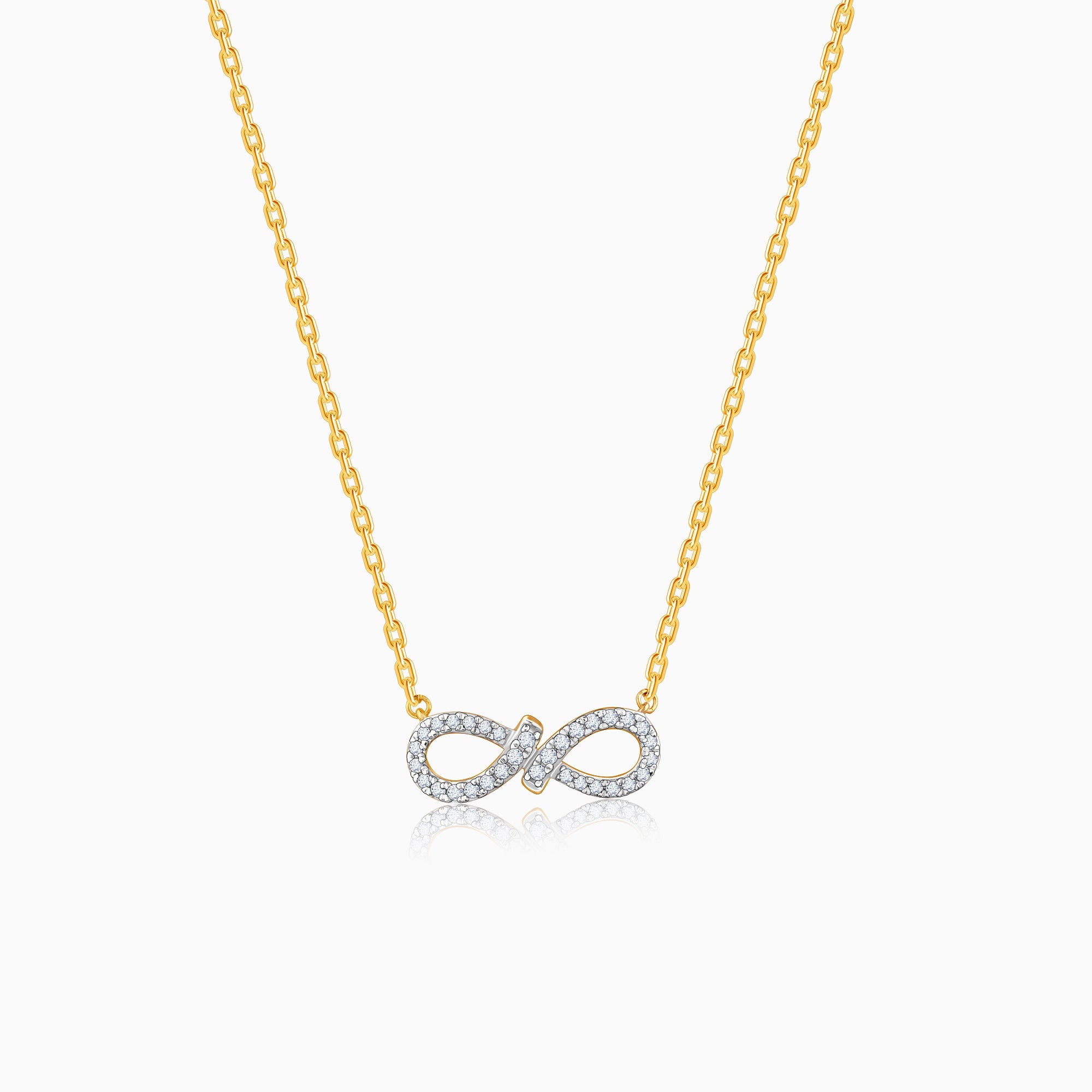 GIVA Jewellery Gold Infini Diamond Necklace