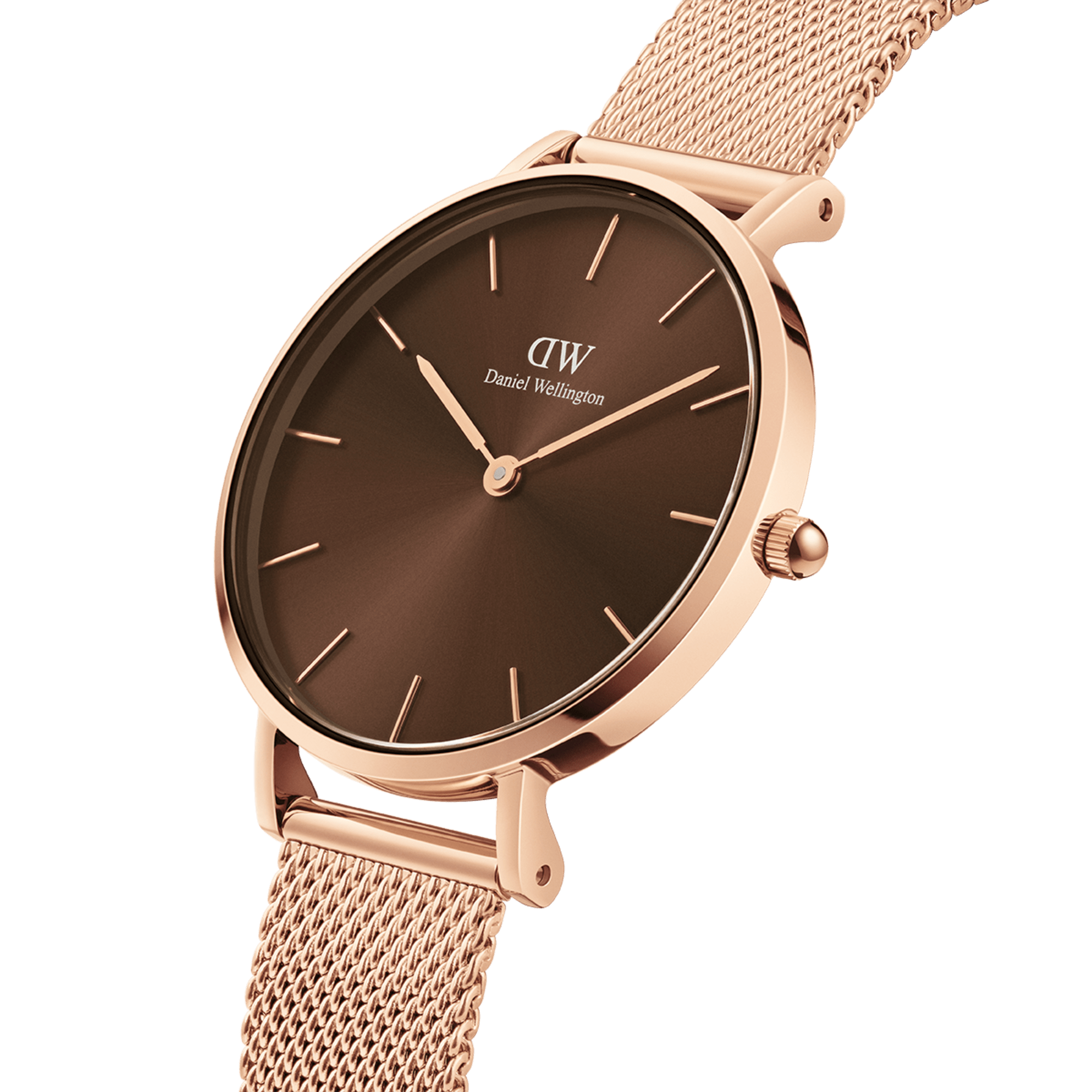 Daniel Wellington Petite Amber Brown & Rose Gold