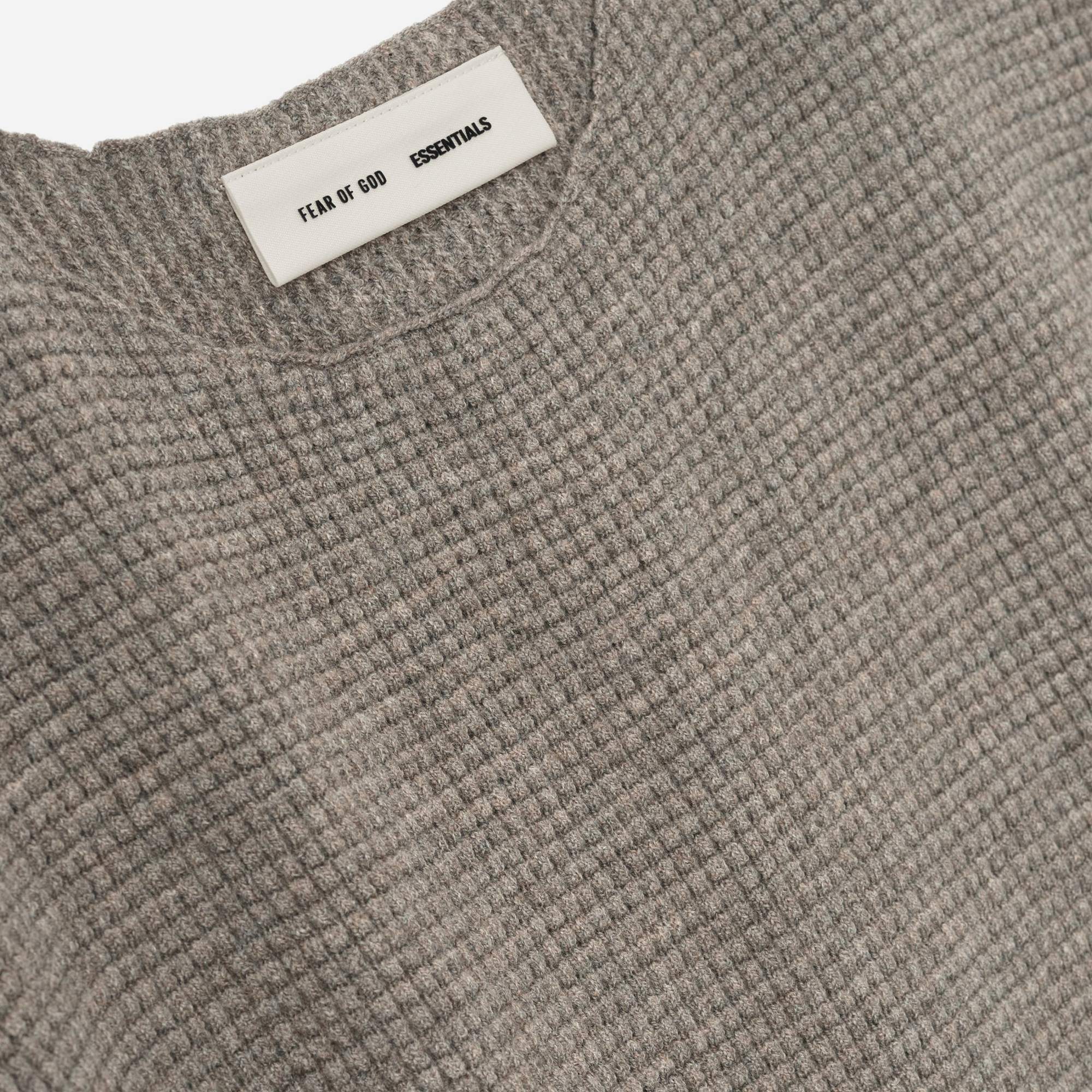 Fear Of God Essentials SS25 Waffle Short Sleeve Sweater- Homestead Heather - view 2