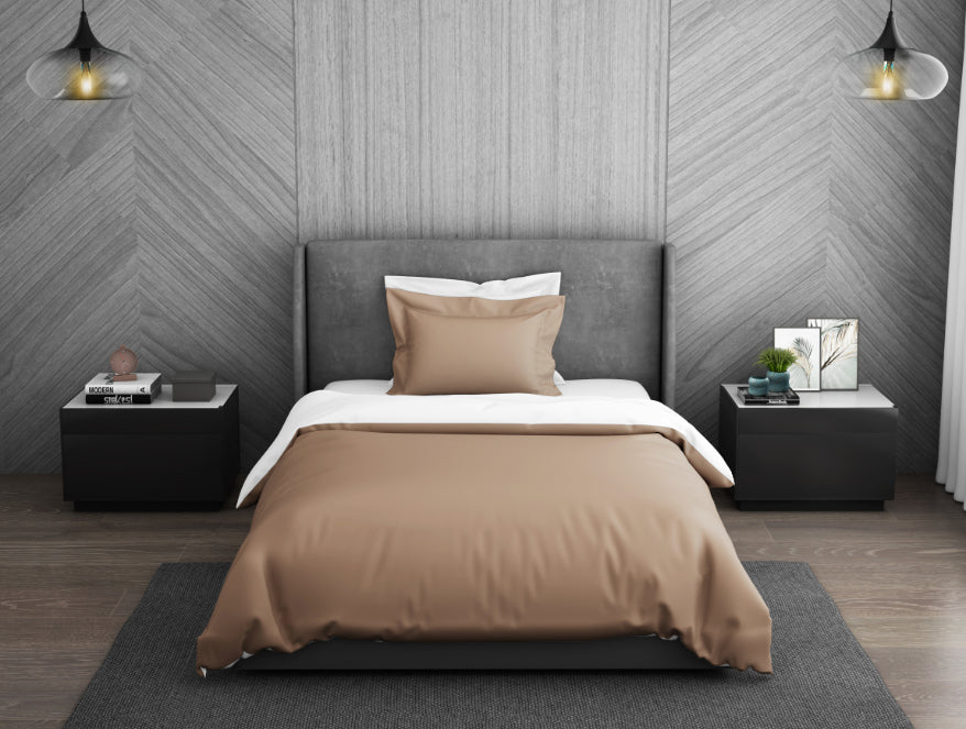 Spaces India Solid Maple Sugar - Light Brown 100% Cotton Shell Single Quilt / AC Comforter - Hygro By Spaces