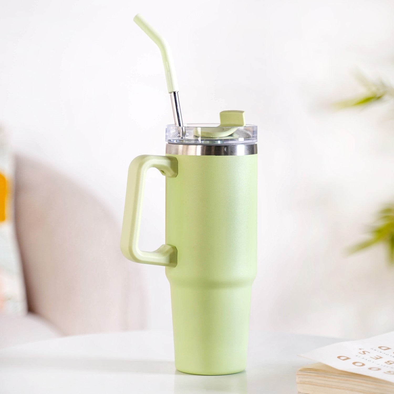 Nestasia Glacio Insulated Water Bottle Tumbler With Handle Seafoam Green 850ml