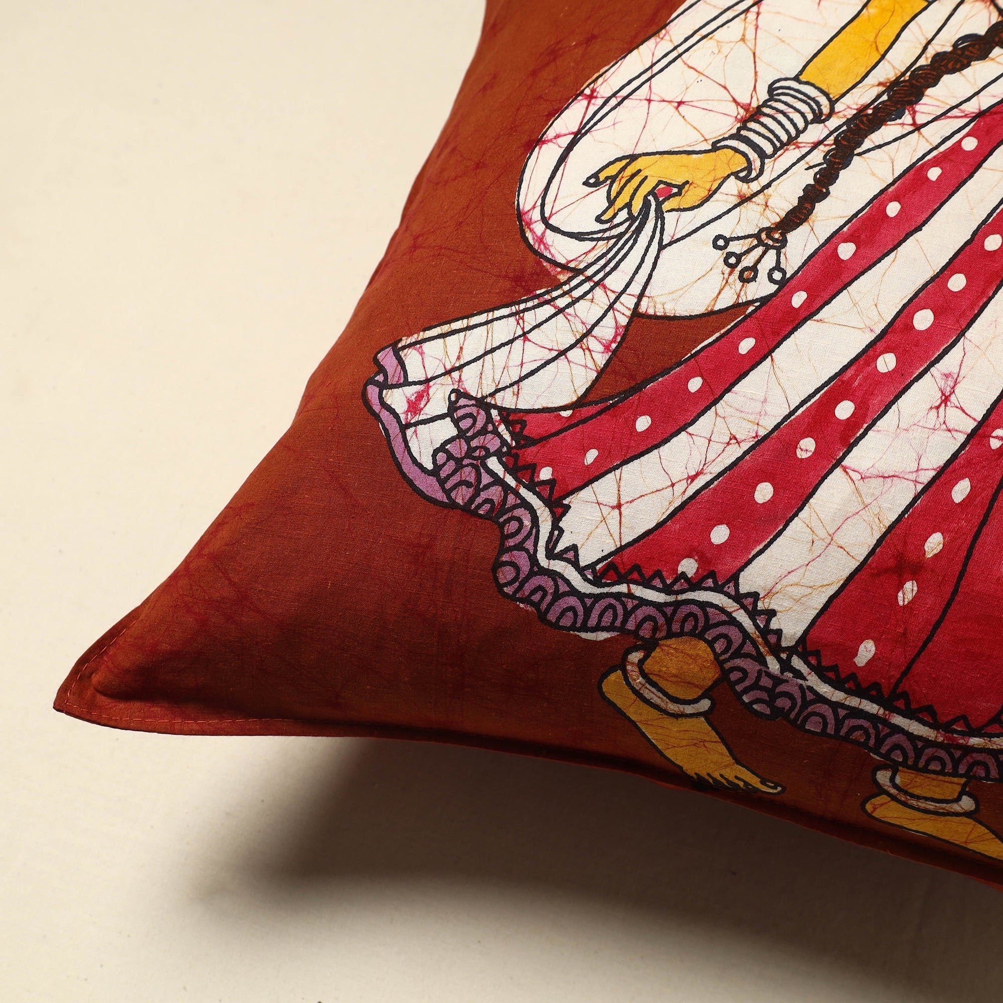 KACHCHH JI CHHAAP Pure Cotton Hand Batik Cushion Cover (18 x 18 in) 34 - view 2