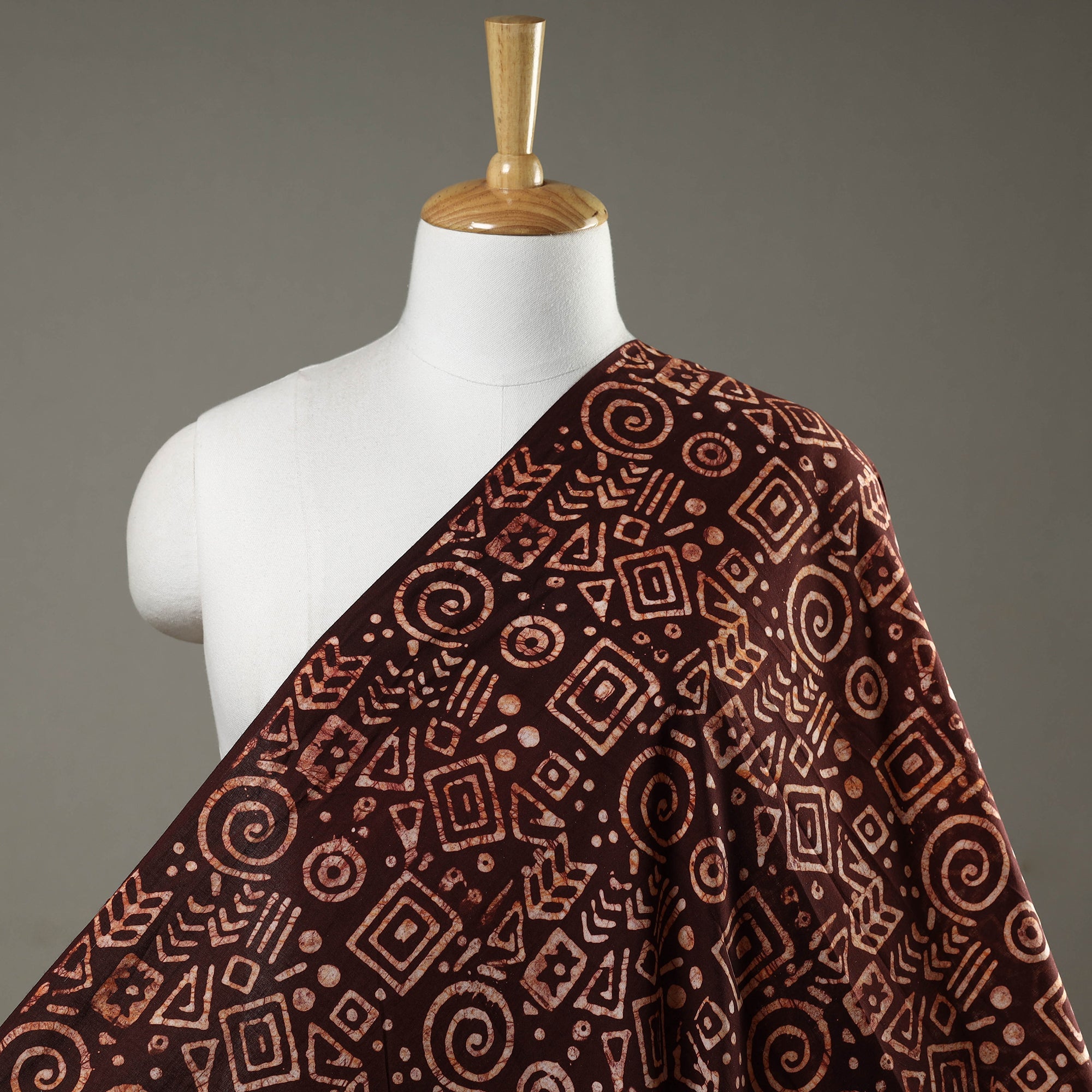 BATIK BY MD. SHARIFF Brown - Hand Printed Cotton Batik Fabric