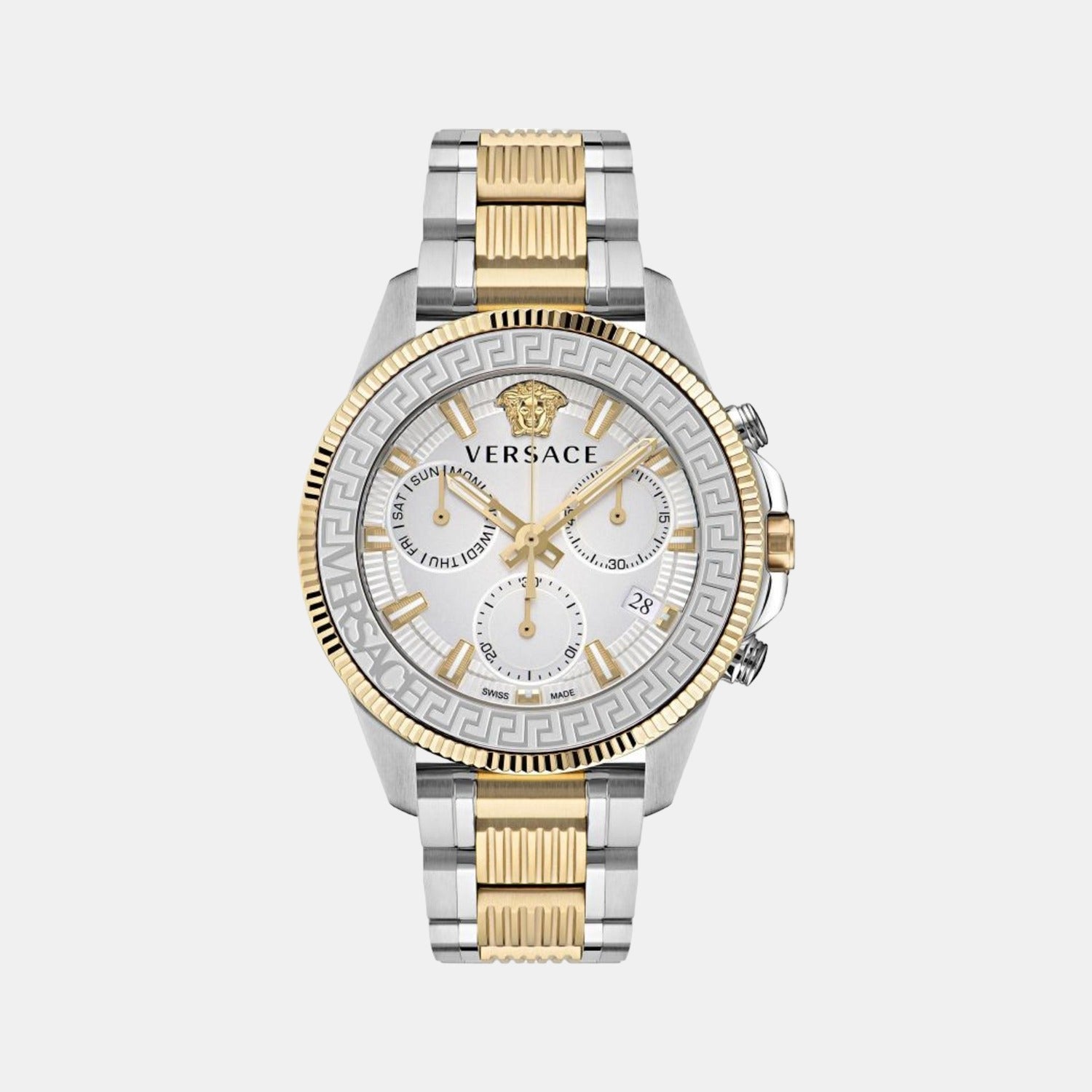Versace Greca Men Quartz Silver Dial Analog Stainless Steel Watch VE3J00522