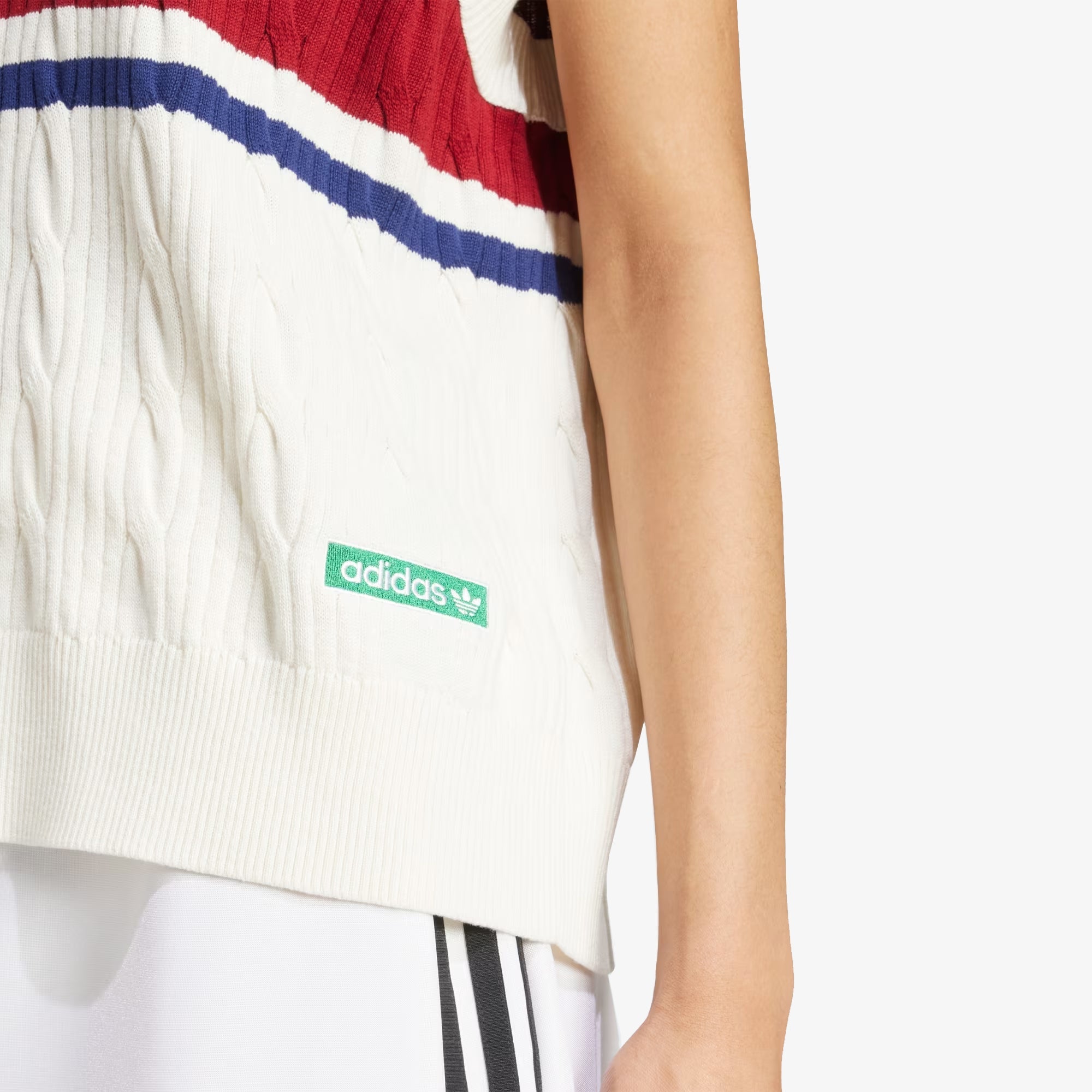 Adidas Originals | RETRO SPORTS CRICKET-INSPIRED VEST { OFF WHITE - view 5