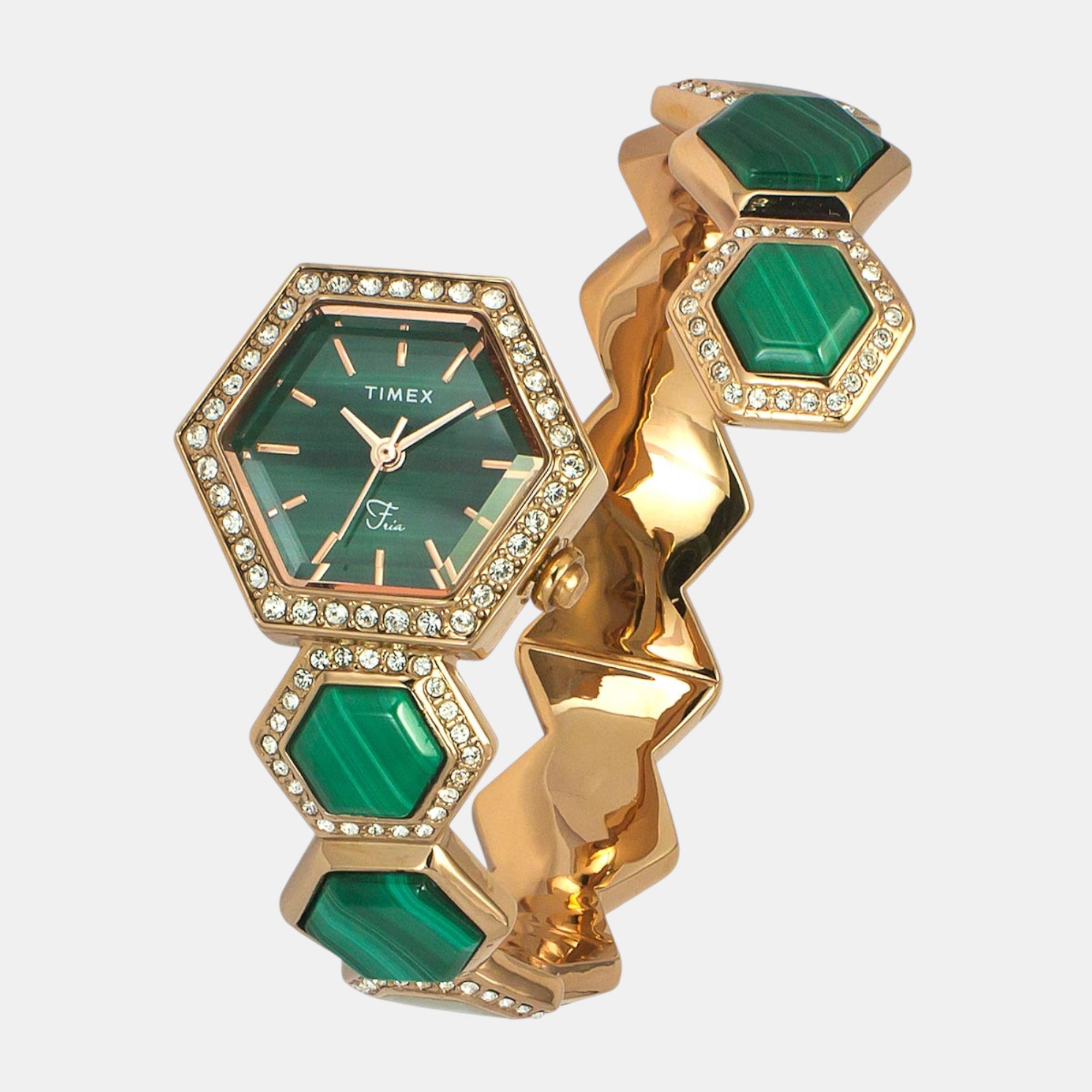 Timex Fria Women Quartz Green Dial Analog Brass Watch TWEL17901 - view 2