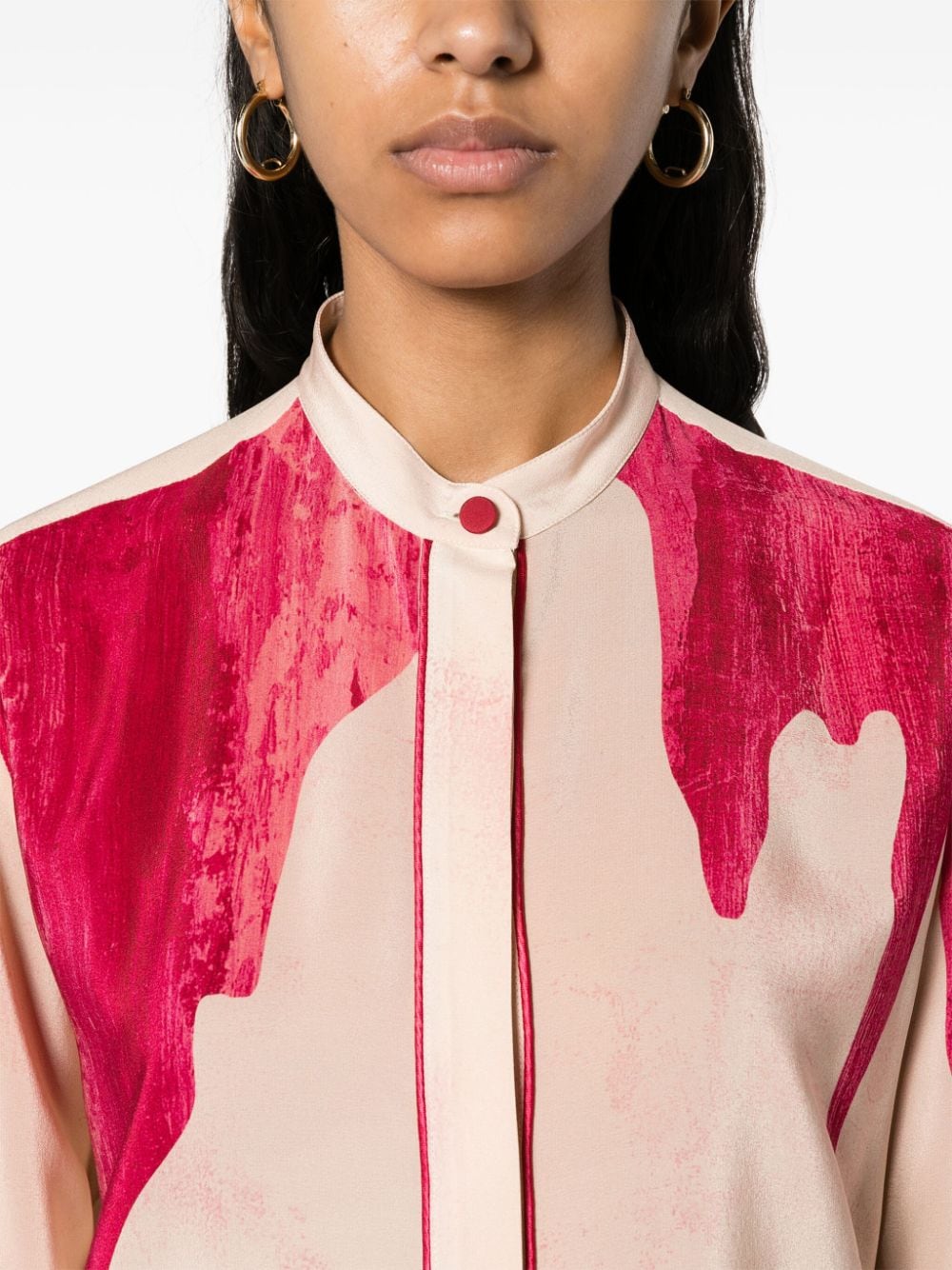 F.R.S . Printed crepe de chine shirt – SILK 100% - view 5