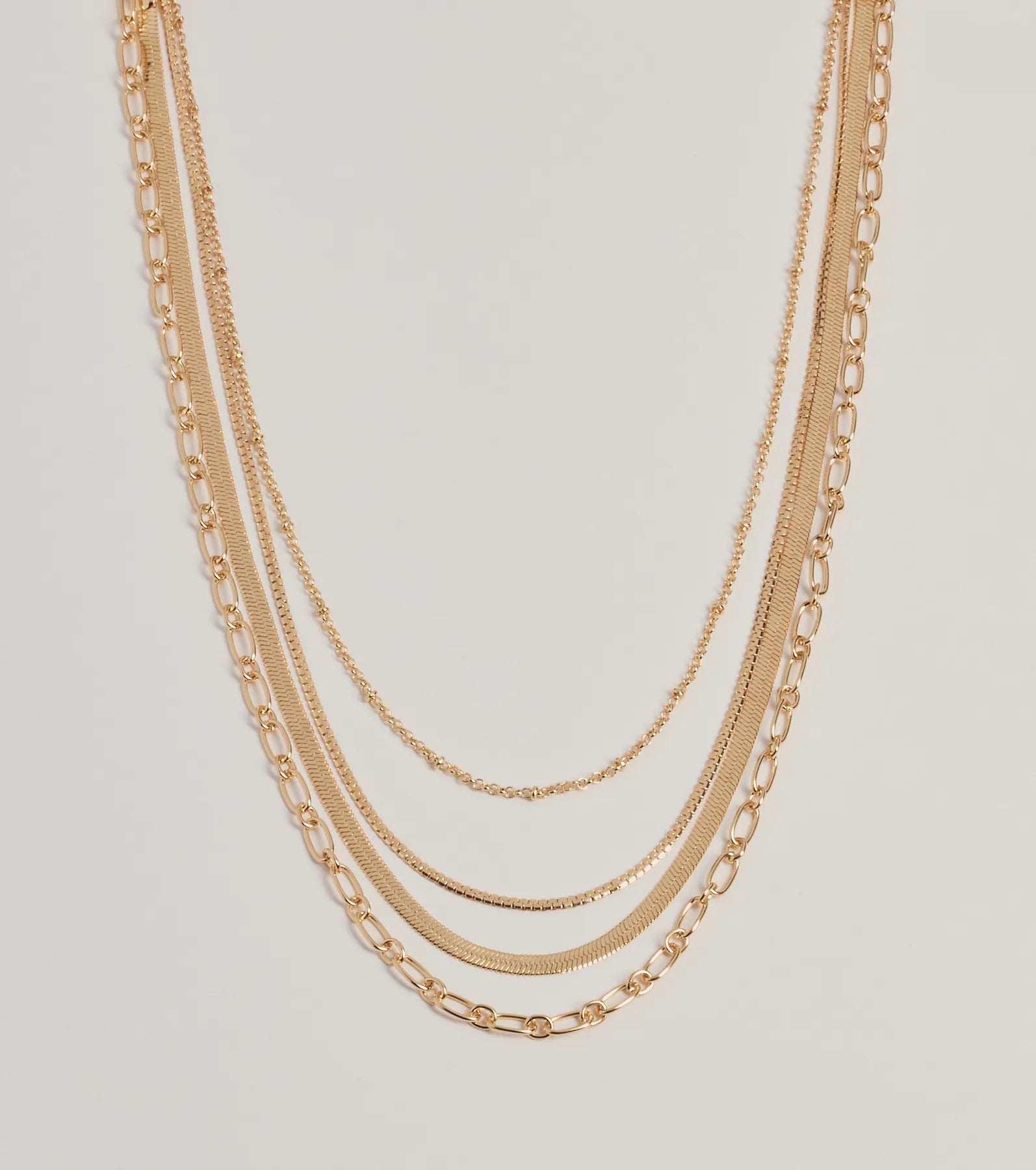 Windsor Trendy Layers Multi-Chain Necklace – GOLD
