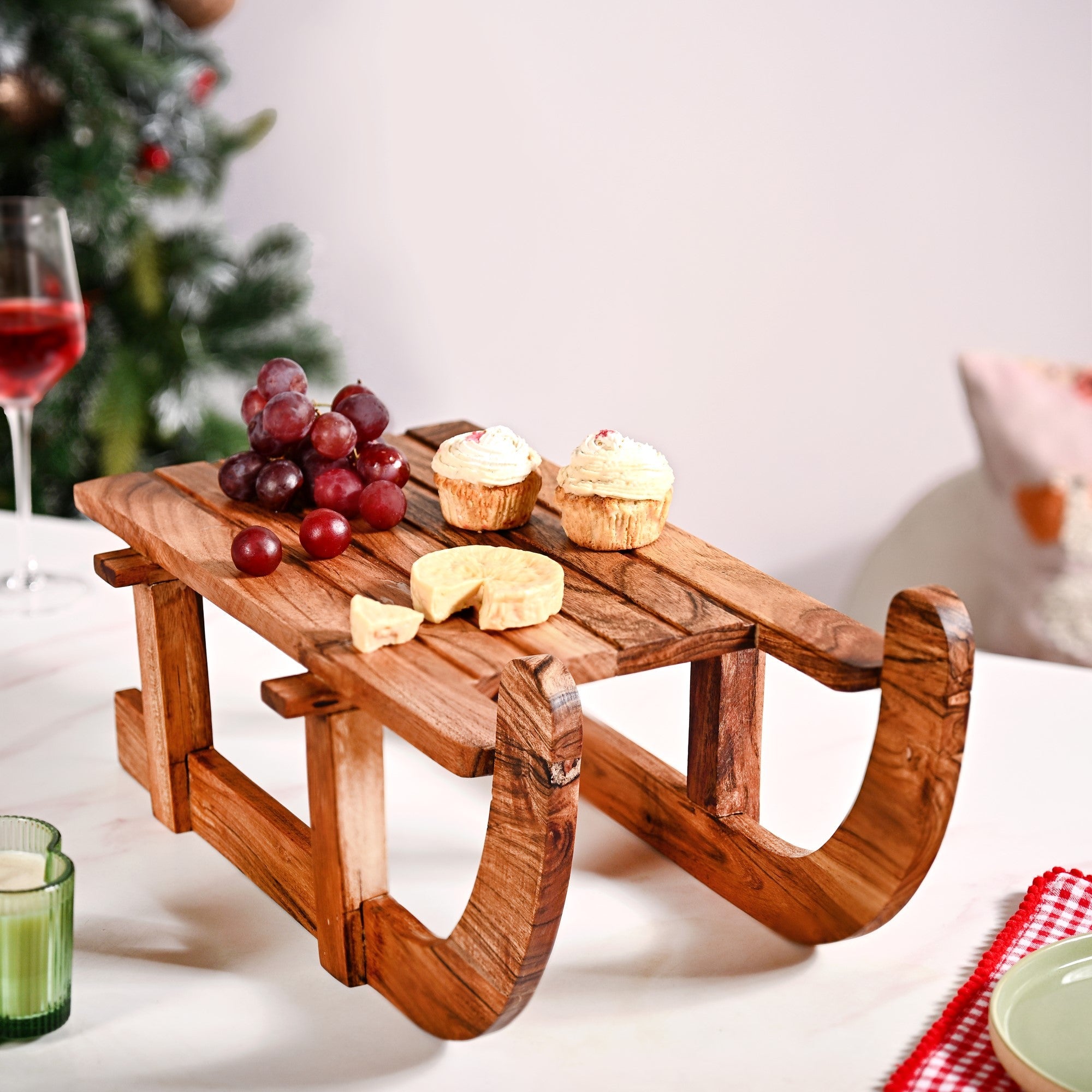 Nestasia Sledge Acacia Wood Serving Platter Riser - view 8