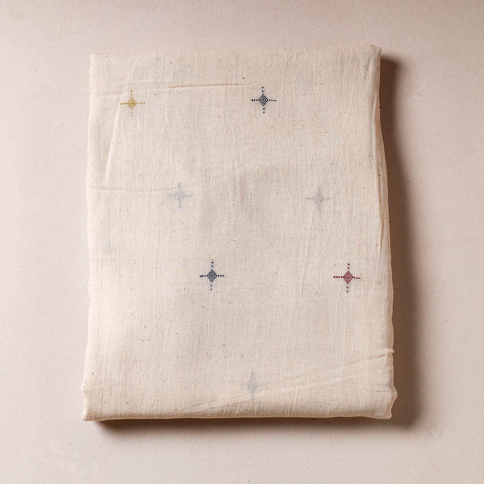 KACHCHH JI CHHAAP Beige - Organic Kala Cotton Handloom Buti Precut Fabric