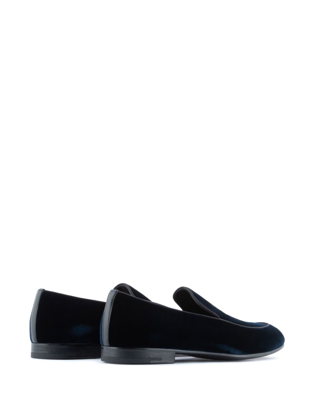 Giorgio Armani Embroidered logo velvet loafers - view 3