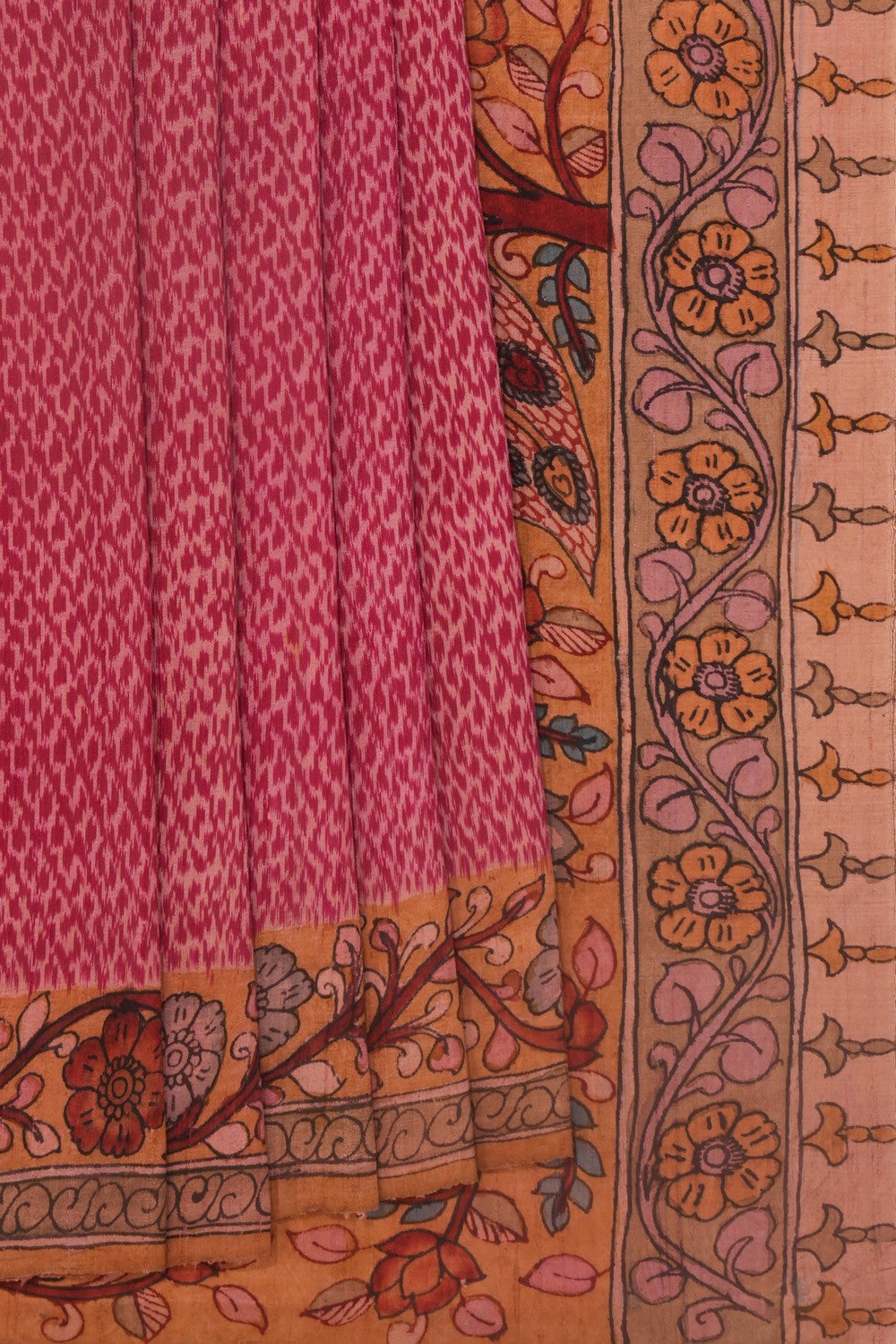 Kalanjali Dupion Silk Pink Saree – Women's