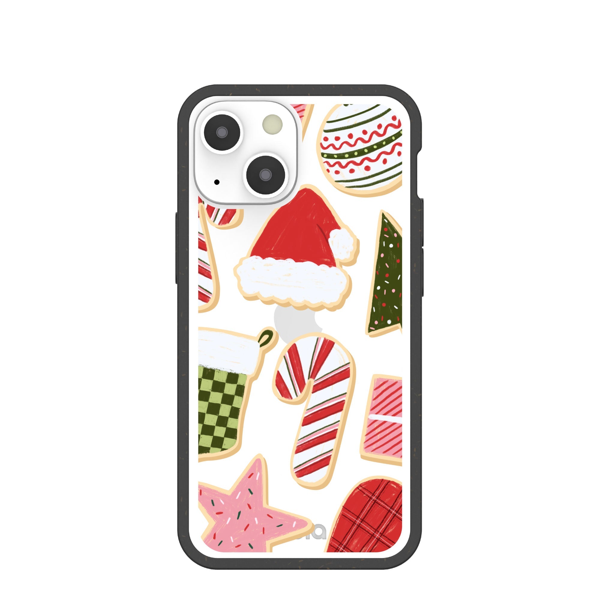 BlackTree Clear Festive Cookies iPhone 13 Mini Case With Black Ridge