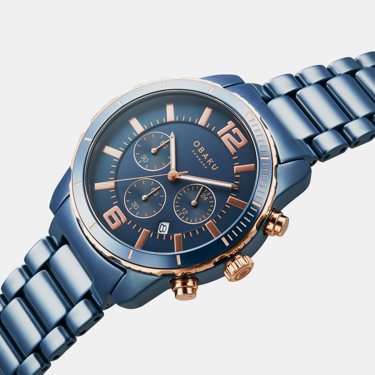 Obaku Falk Men Quartz Blue Dial Analog Ceramic Watch V278GCSLCL - view 2