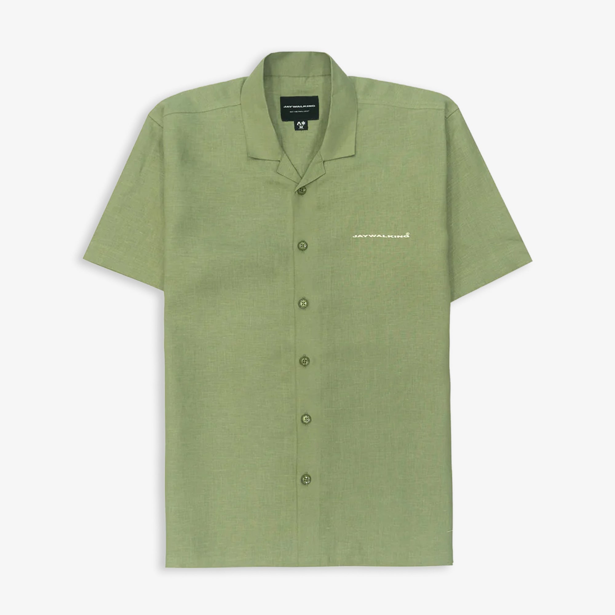 Jaywalking | Beige Linen Shirt { Green