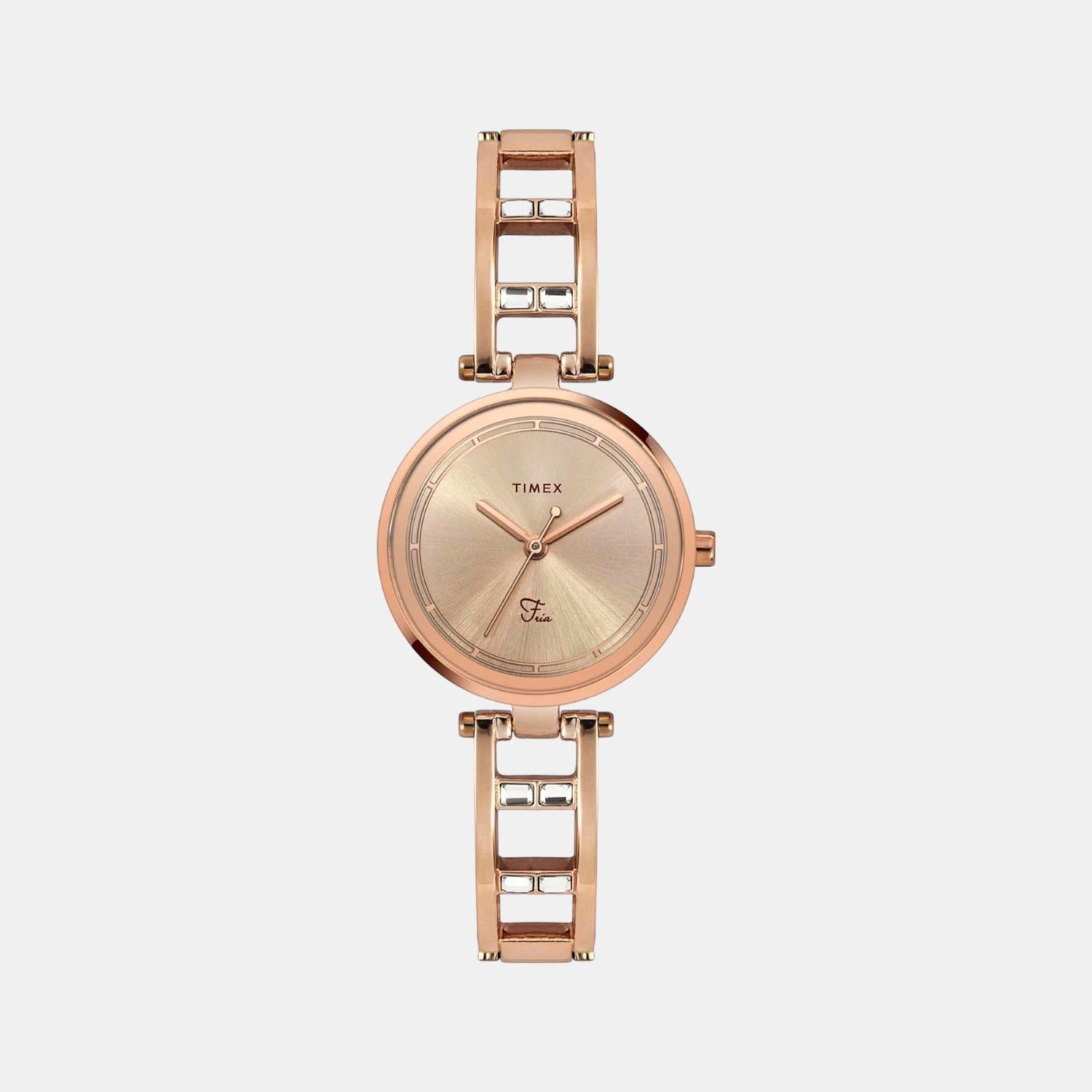 Timex Fria Women Quartz Rose Gold Dial Analog Stainless Steel Watch TWEL15300