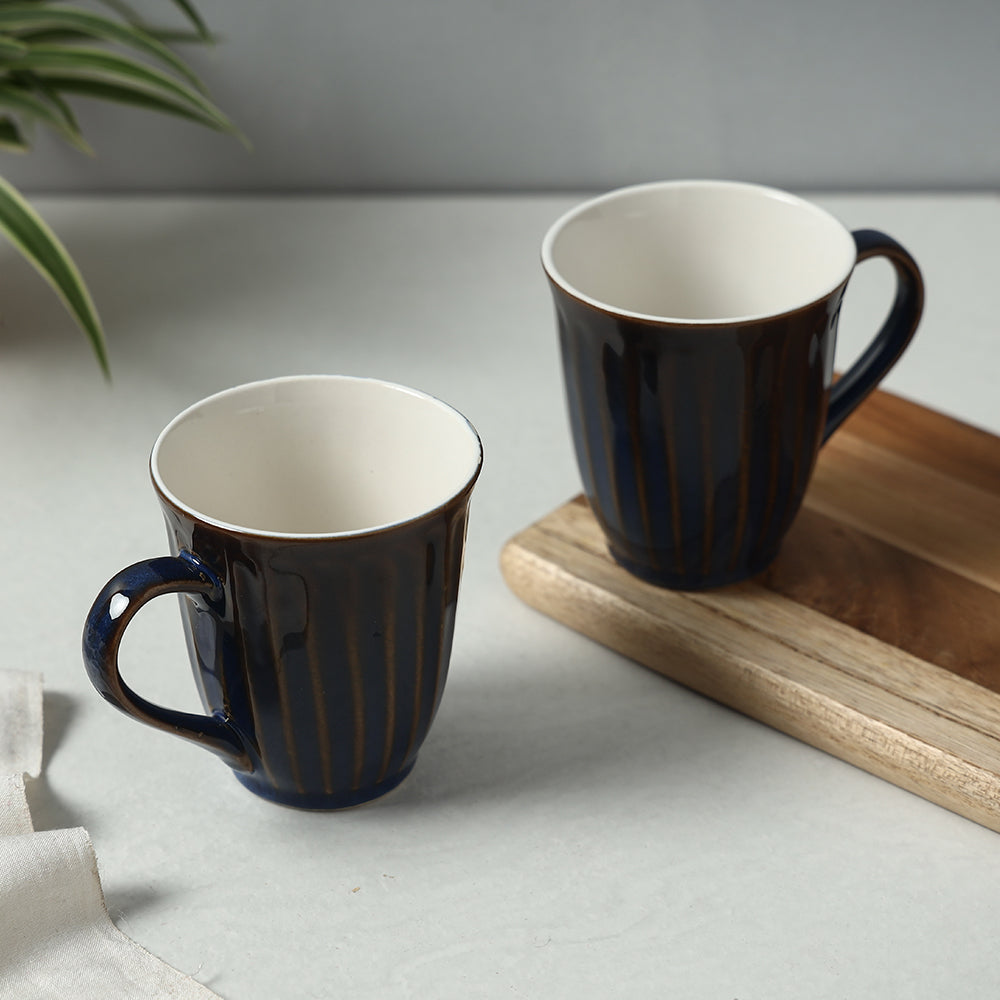 HAVELI CHRONICLES Blue - Ceramic Mugs (Set of 2, 300 ml)